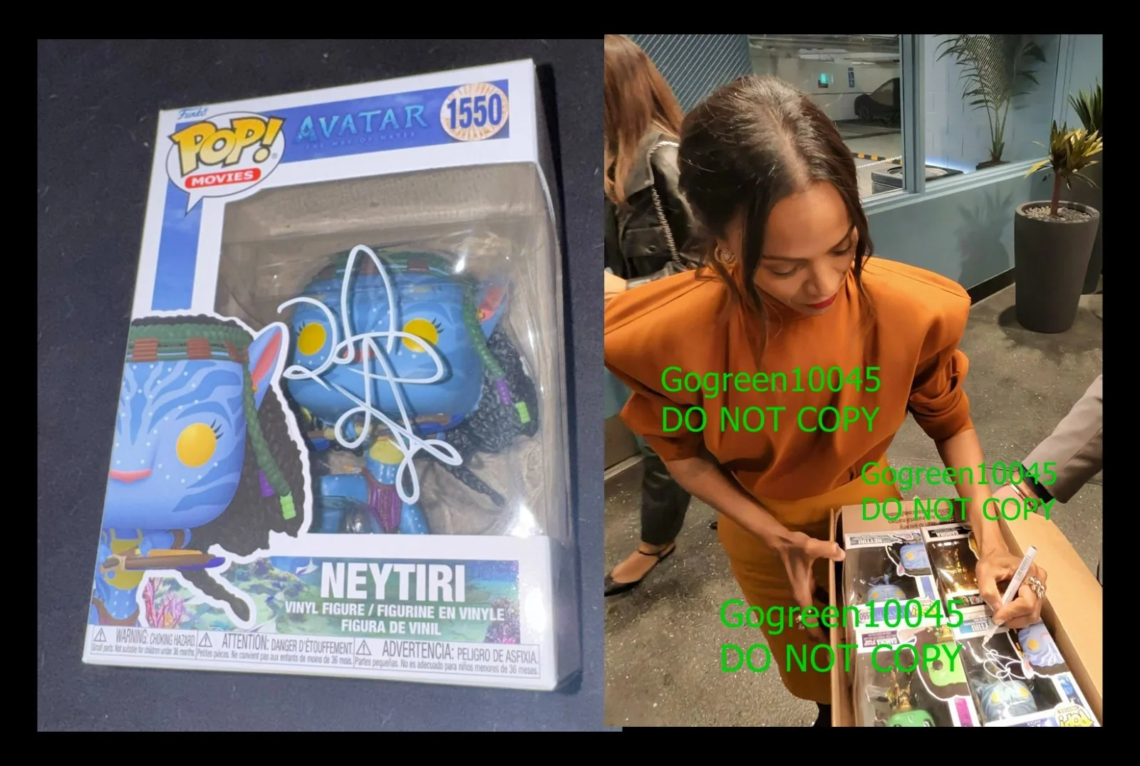 Zoe Saldana — Zoe Saldana signed Neytiri funko Avatar poster photo BAS Beckett NEW