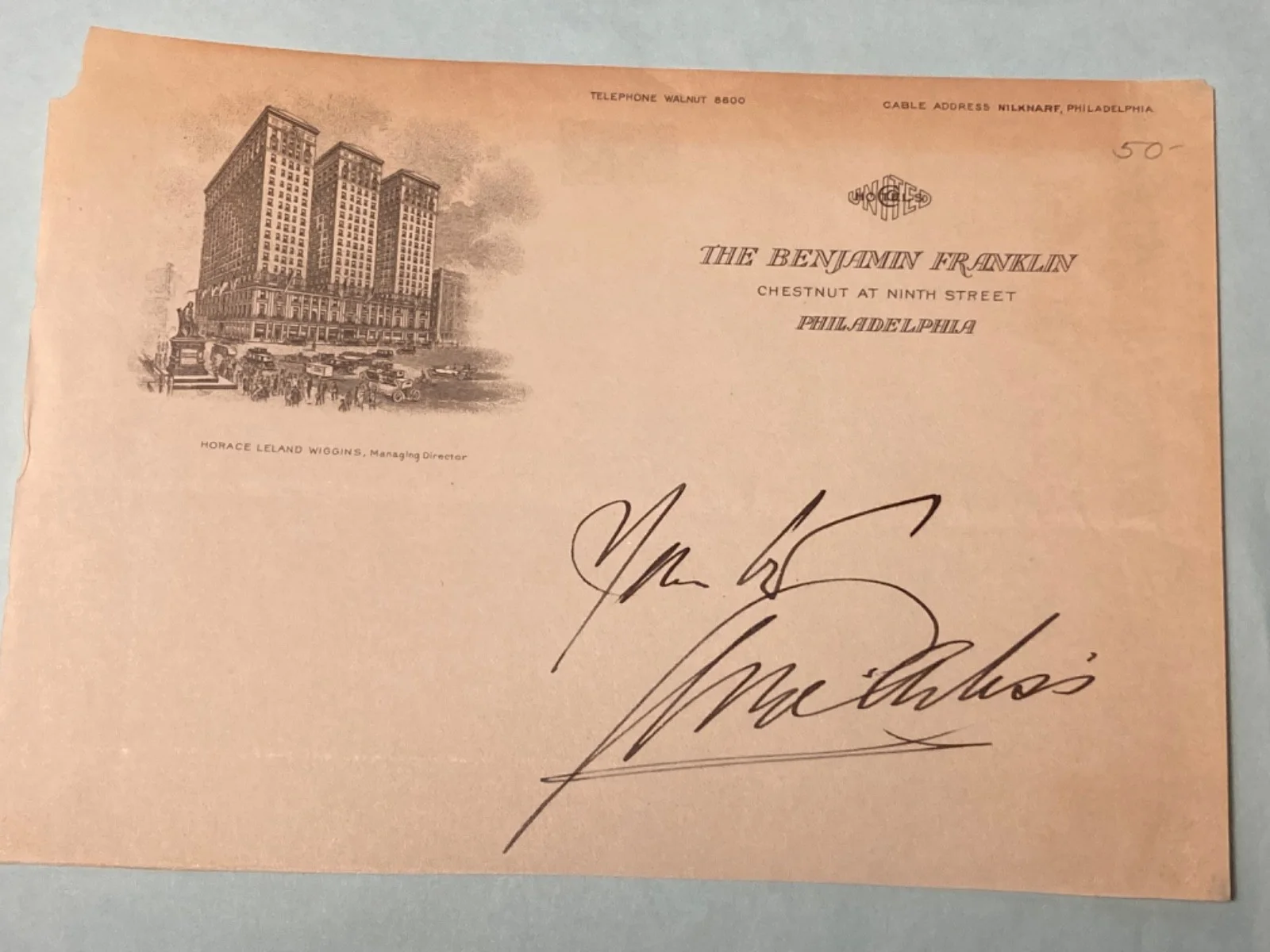 Hand SIGNED George Arliss Vintage 7x5 Vintage Cut w/ Universal Pictures Envelope, изображение 5