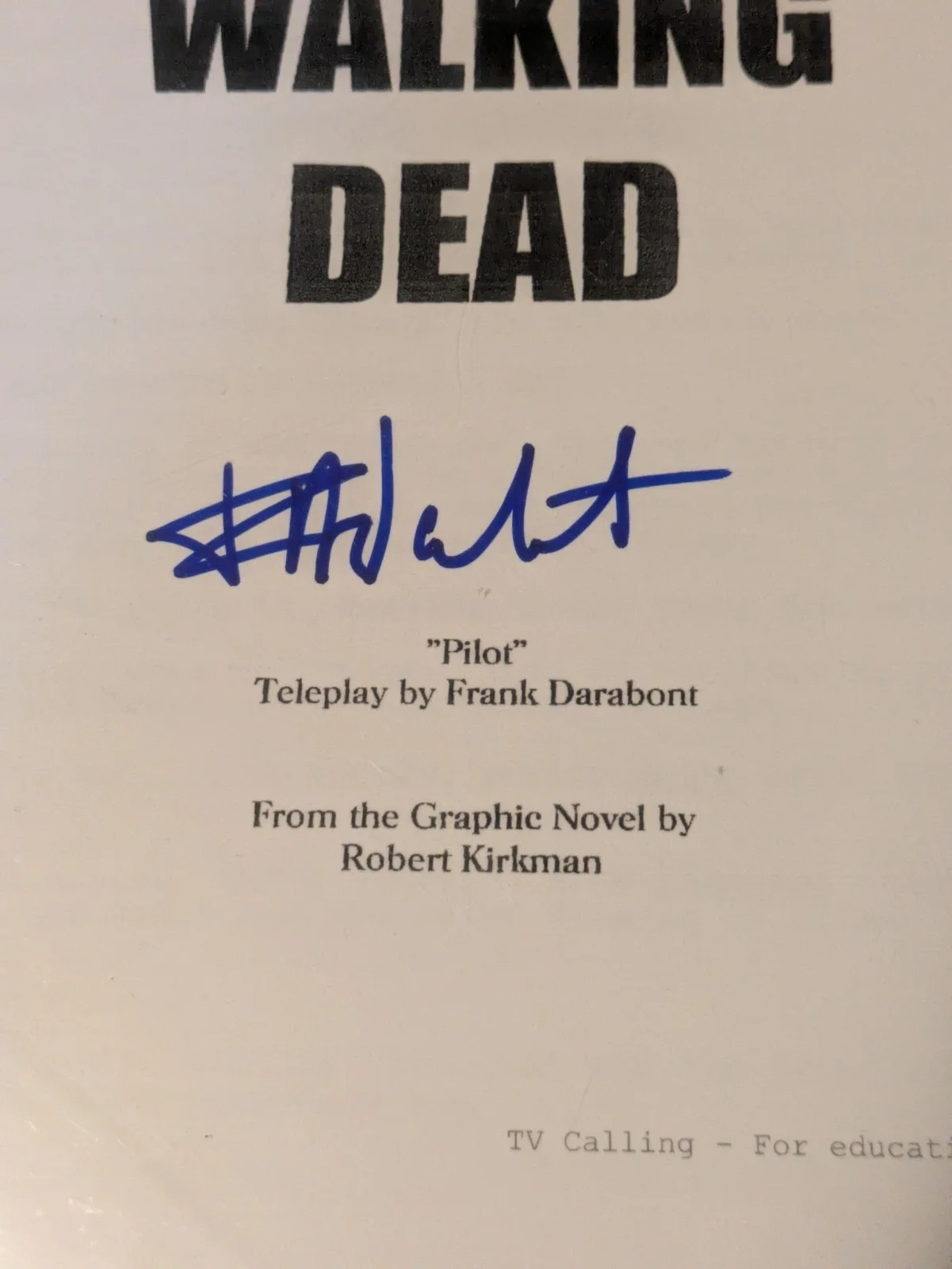 Signed "The Walking Dead" Pilot Script Screenplay +4 Autographed Stills W/COA's, image 3