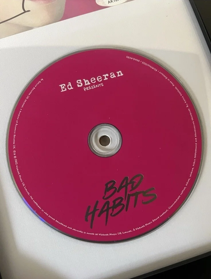 Ed Sheeran 'Bad Habits' Signed Autographed CD Booklet Music Album Framed PSA COA, image 5