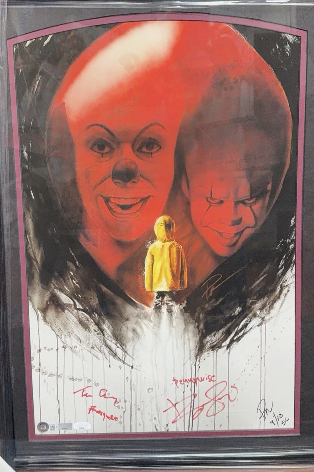 Bill Skarsgard, Tim Curry, Tony Dakota, Jackson Robert Scott — Bill Skarsgard Tim Curry Tony Dakota Jackson Scott signed Framed photo IT JSA, изображение 3