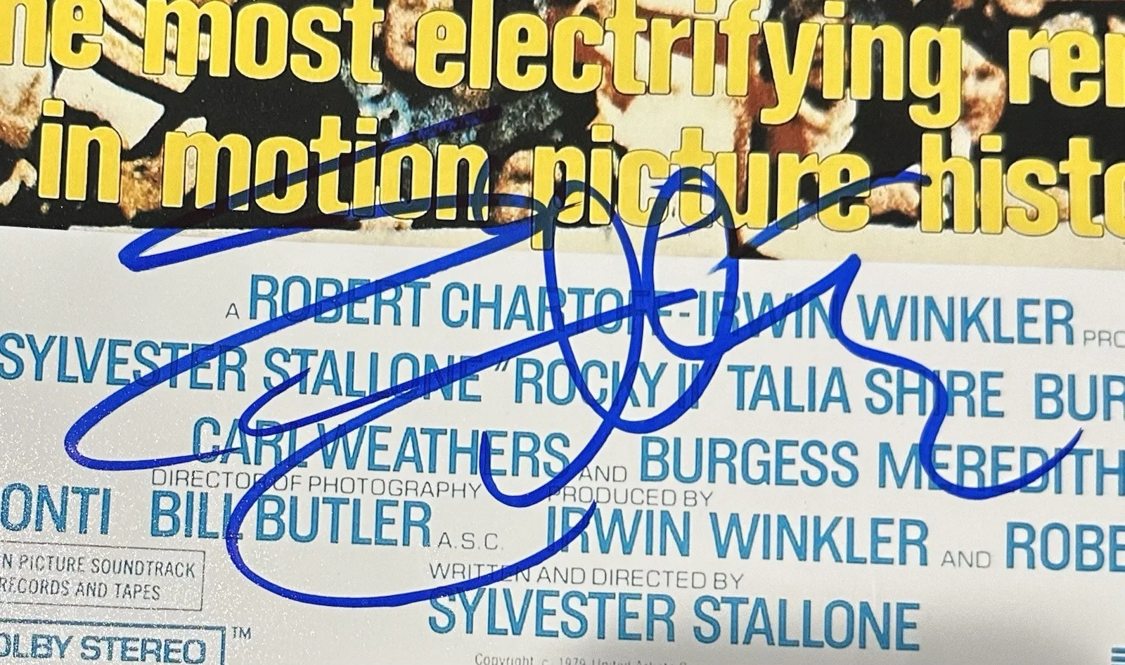 Sylvester Stallone — Sylvester Stallone Signed Poster Rocky II Movie Stallone Autograph Poster Proof, image 2