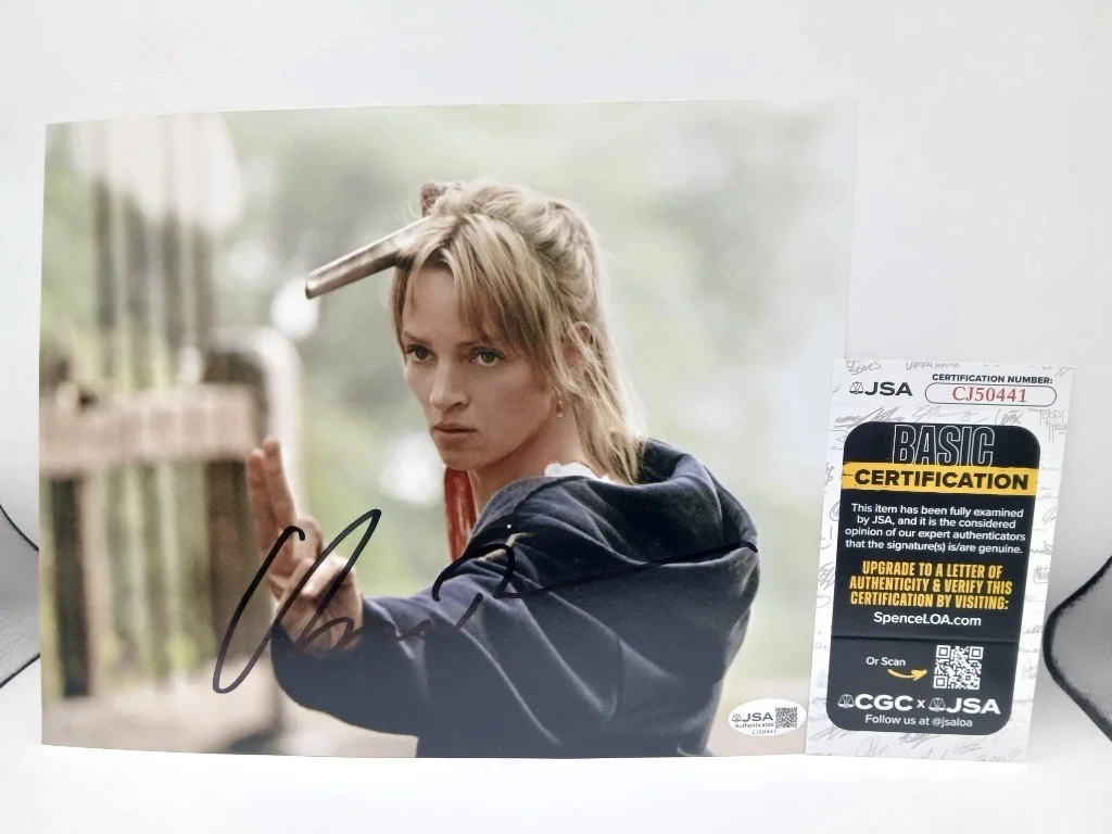 Uma Thurman — Uma Thurman signed 8x10 photo Kill Bill Beatrix The Bride Kiddo JSA EXACT PROOF