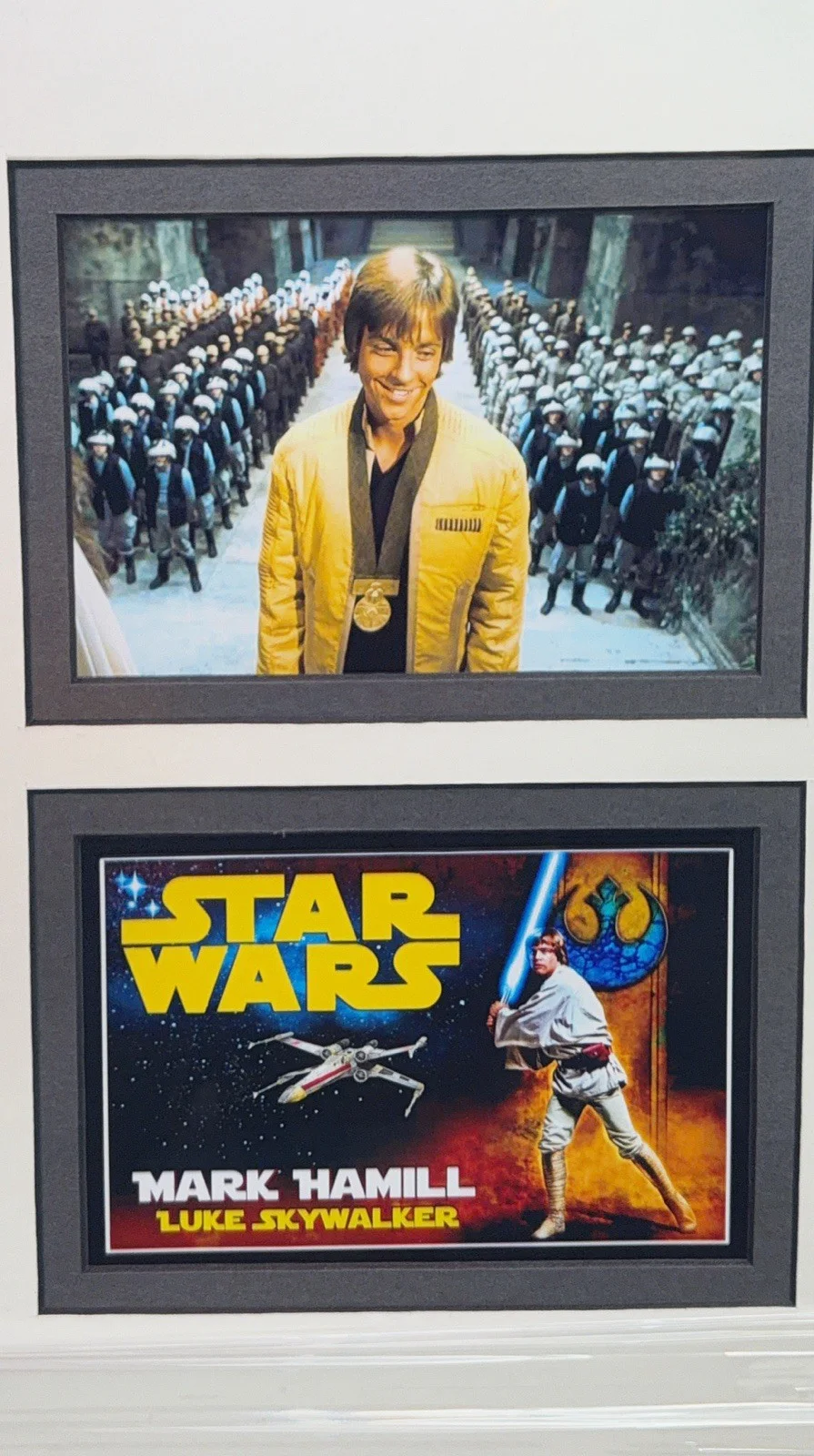 Mark Hamill — Mark Hamill Star Wars Signed Collage With Metal Of Bravery Framed JSA, изображение 4