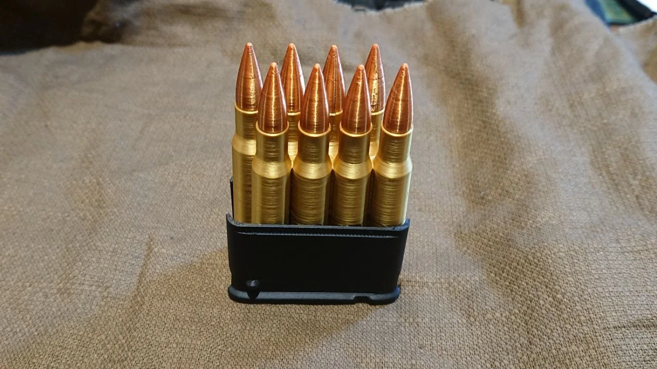 3D Printed Replica historical Cosplay Prop .30-06 M1 garand clip reenact us ww2, image 3