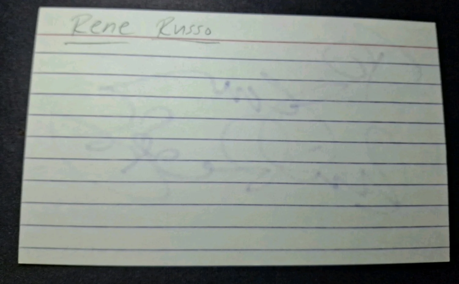Rene Russo — RENE RUSSO - MAJOR LEAGUE - LETHAL WEAPON - GET SHORTY- SIGNED 3x5 Index W/PROOF, image 2