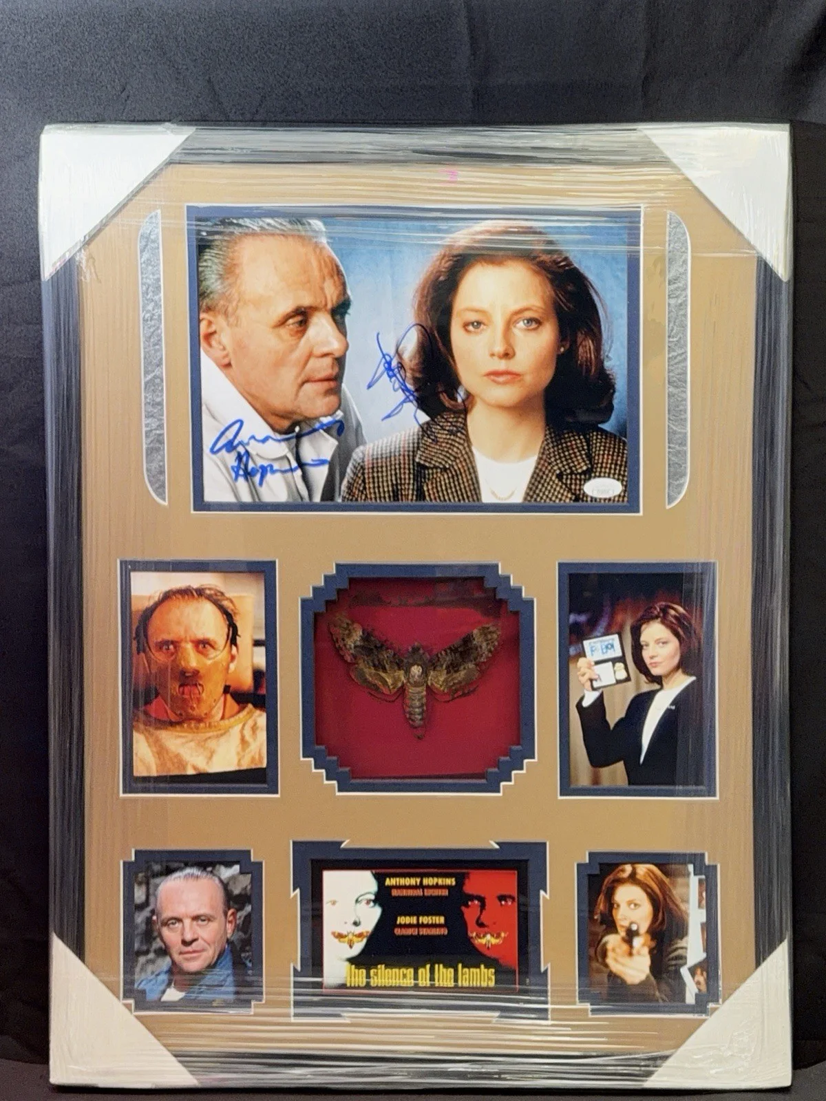 Anthony Hopkins, Jodie Foster — Anthony Hopkins Jodie Foster Signed Silence of the Lambs Framed Collage JSA