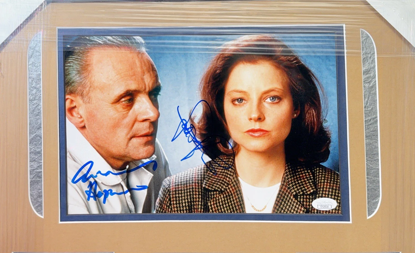 Anthony Hopkins, Jodie Foster — Anthony Hopkins Jodie Foster Signed Silence of the Lambs Framed Collage JSA, image 2