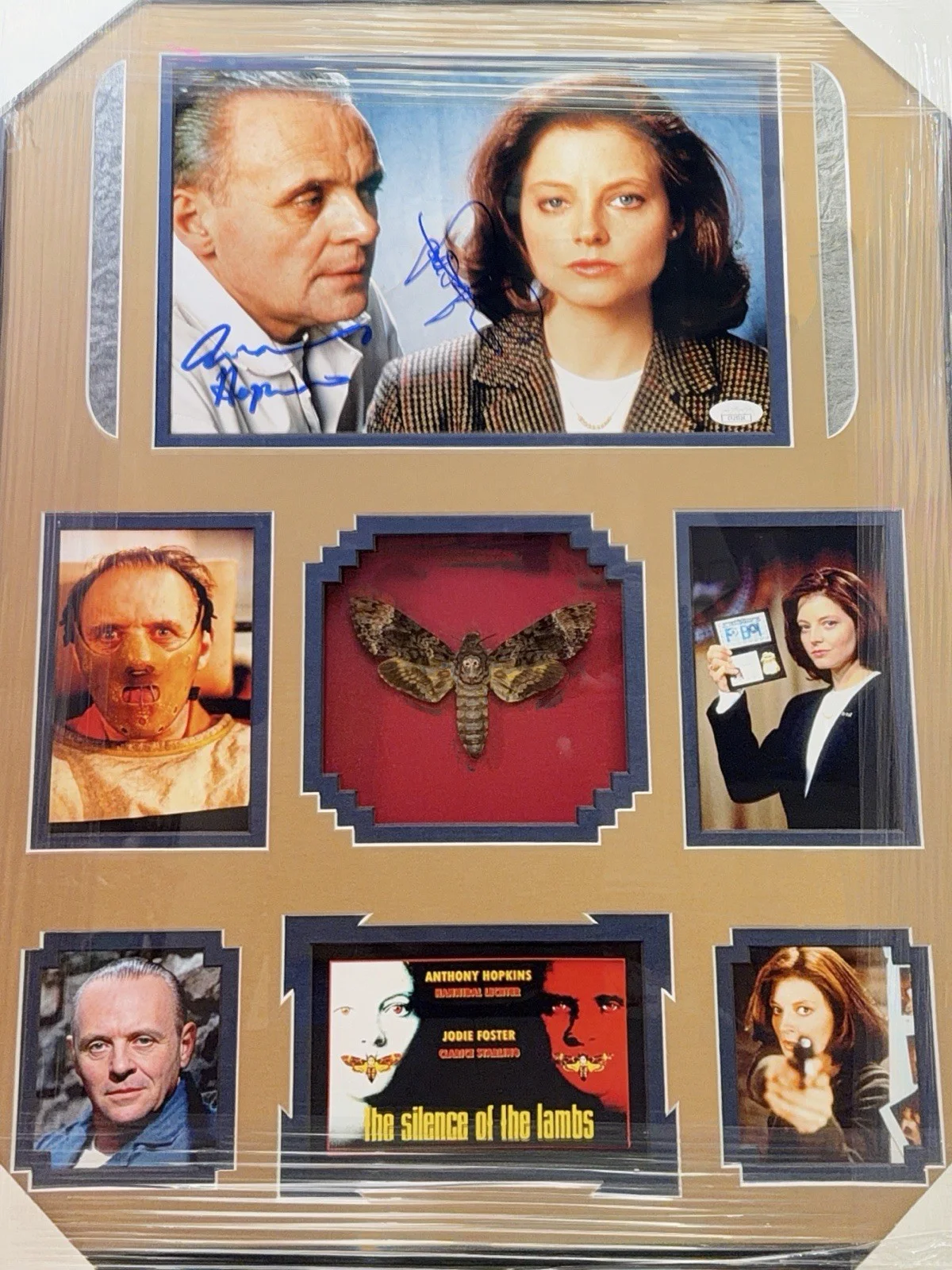 Anthony Hopkins, Jodie Foster — Anthony Hopkins Jodie Foster Signed Silence of the Lambs Framed Collage JSA, image 3