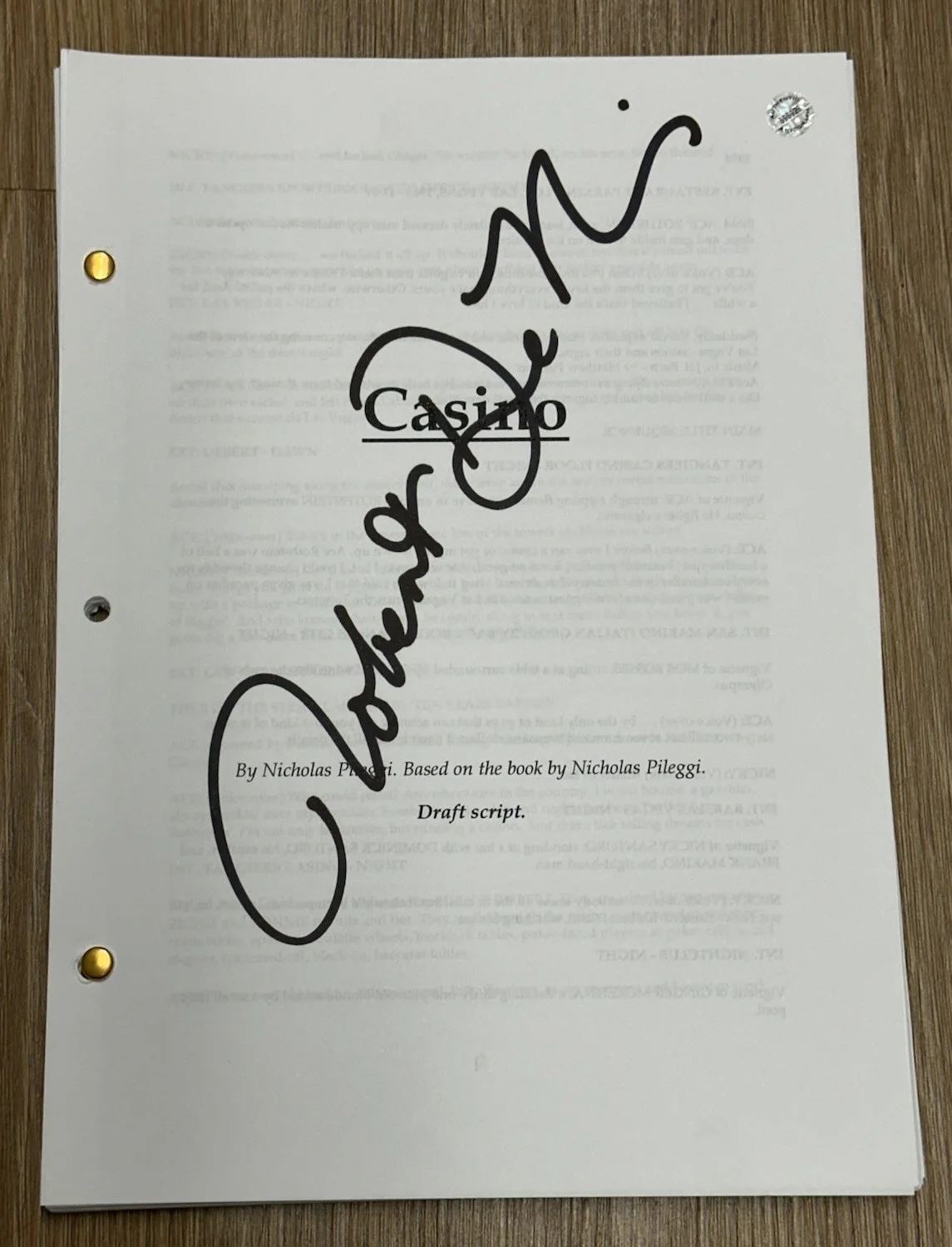 Robert De Niro — Robert De Niro Signed Autograph “Casino” Movie Script COA, image 2