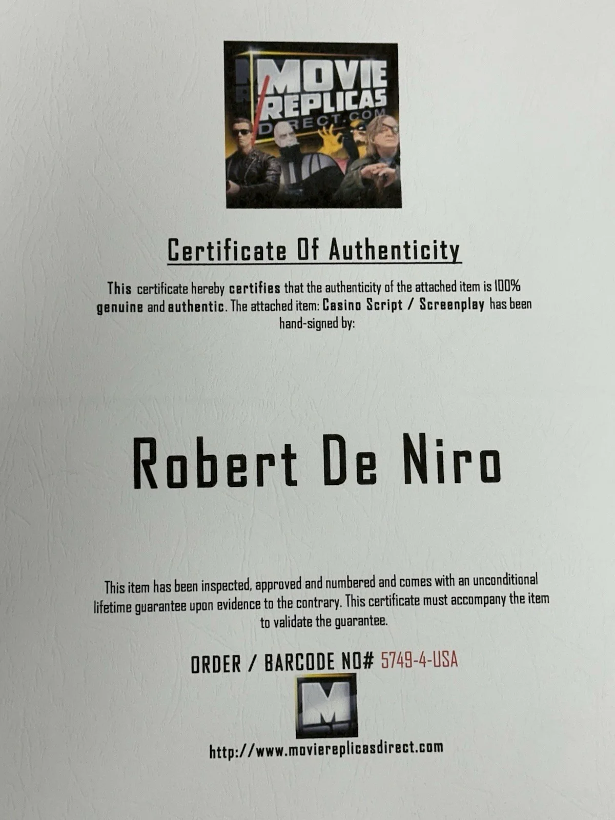 Robert De Niro — Robert De Niro Signed Autograph “Casino” Movie Script COA, image 5