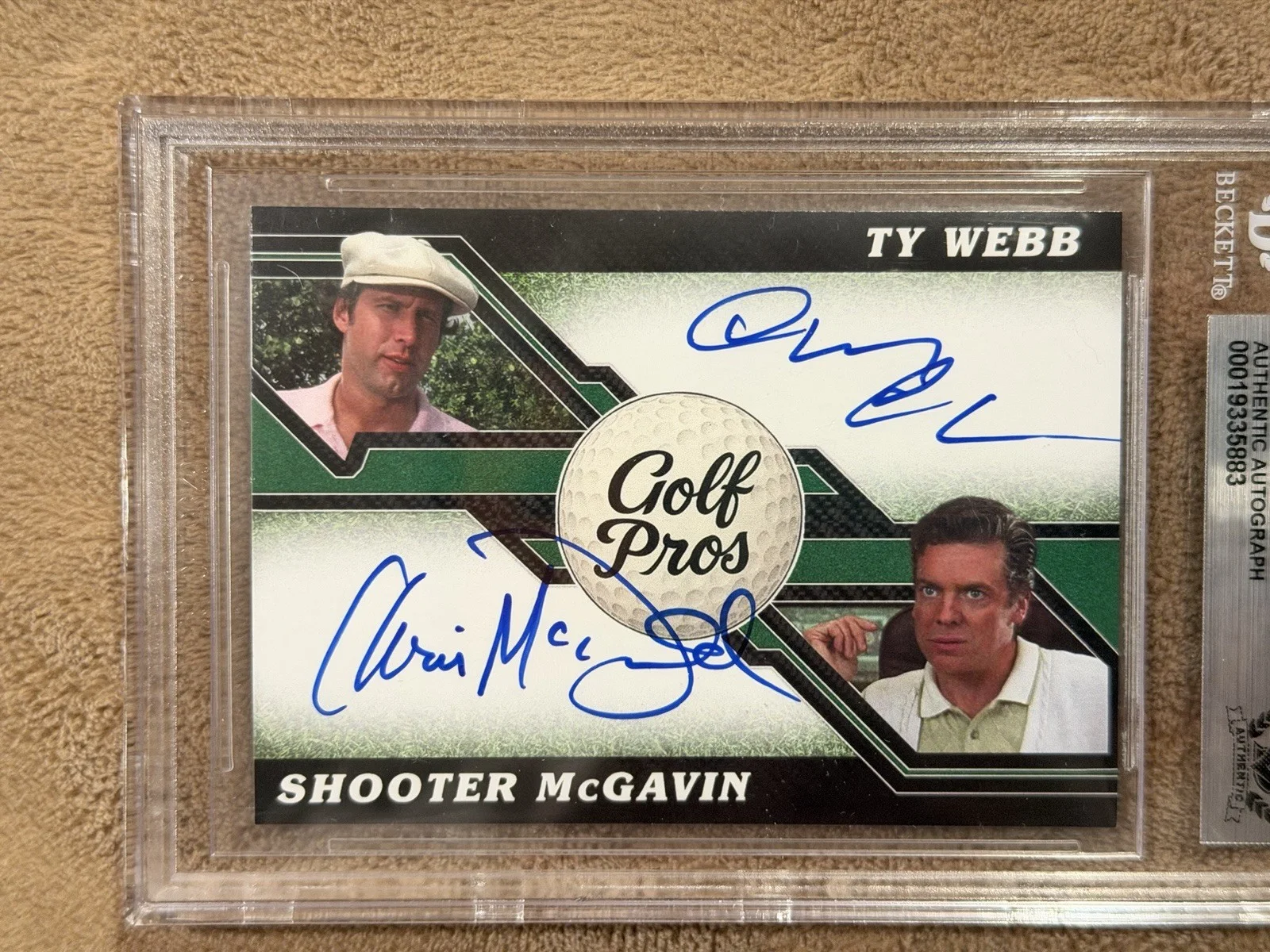 Chevy Chase Christopher McDonald Signed Card BAS Autograph Authentic Shooter, image 2