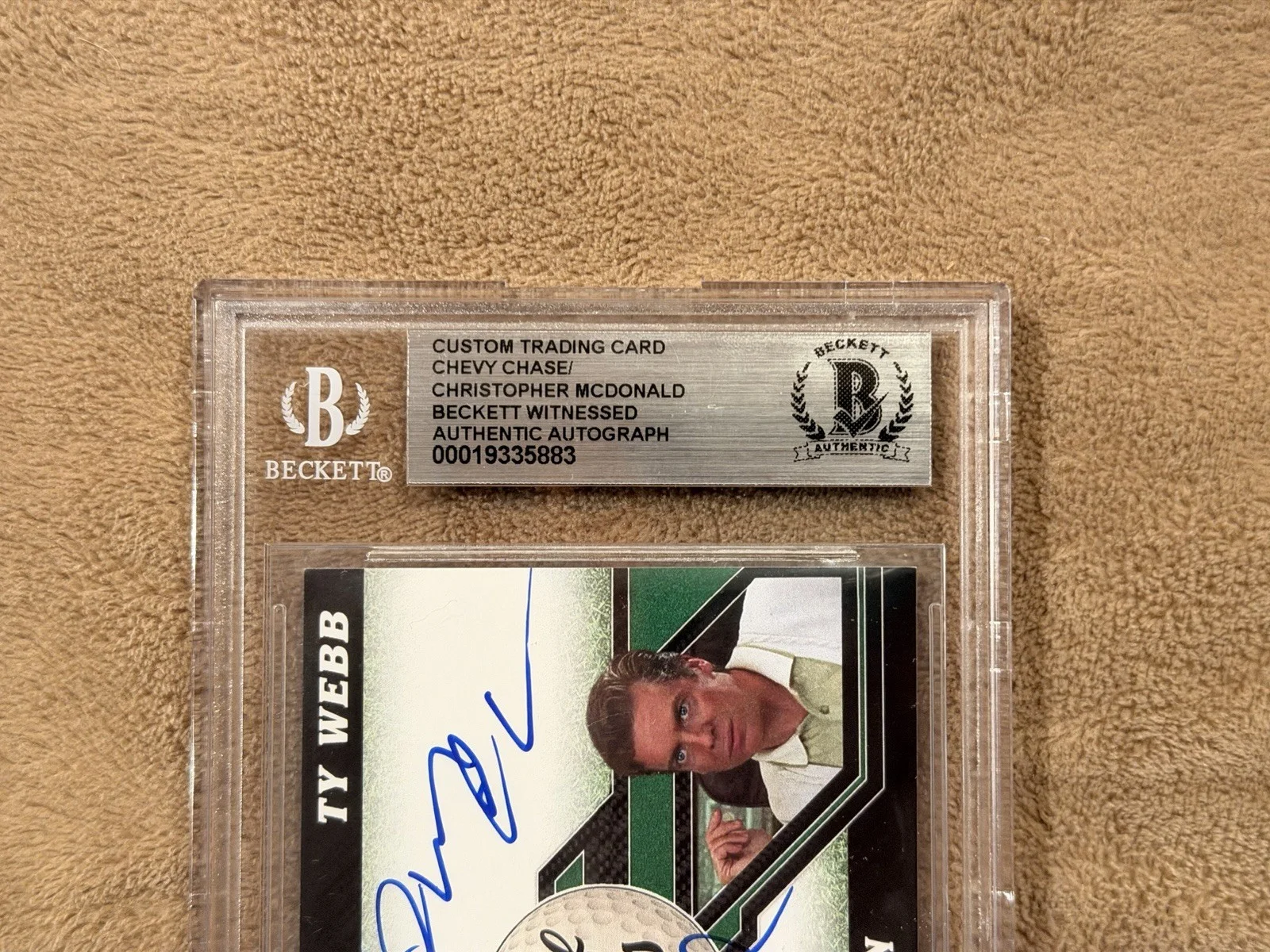 Chevy Chase Christopher McDonald Signed Card BAS Autograph Authentic Shooter, image 3