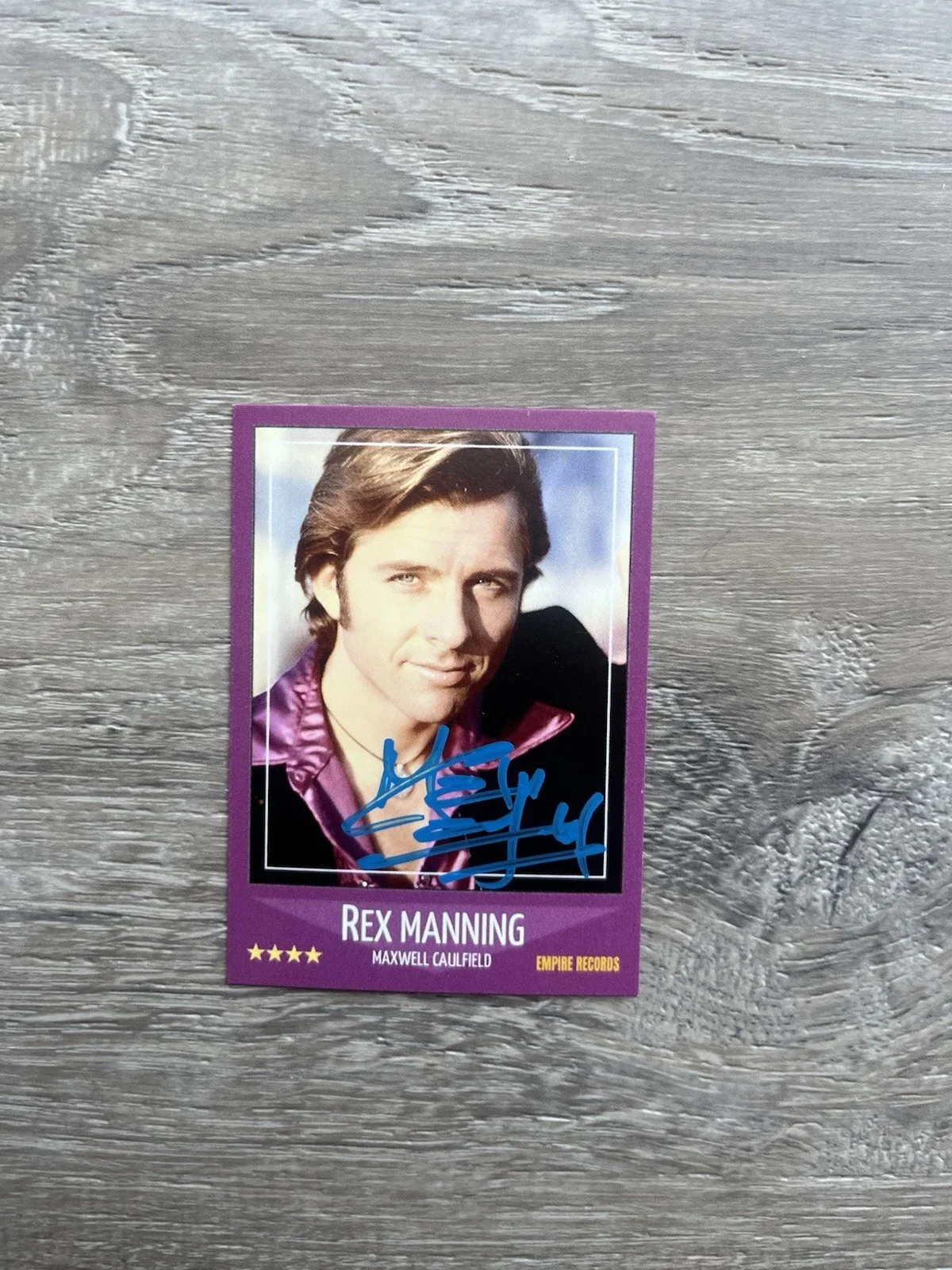 Maxwell Caulfield — Maxwell Caulfield Signed Rex Manning Trading Card Beckett COA Empire Records, изображение 2