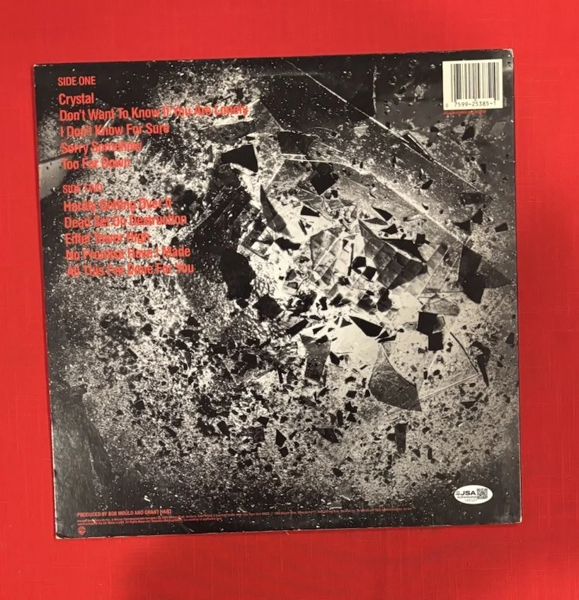 Bob Mould Greg Norton Grant Hart HUSKER DU Signed CANDY APPLE GREY Vinyl JSA, image 2