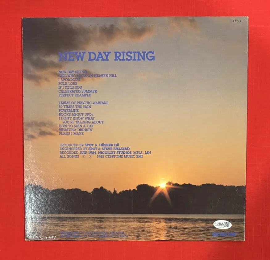 Bob Mould Greg Norton Grant Hart HUSKER DU Autographed NEW DAY RISING Vinyl JSA, изображение 3
