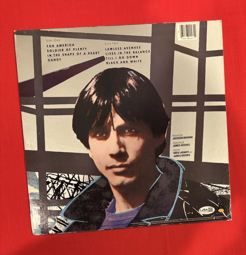 Jackson Browne LIVES IN THE BALANCE Vinyl Album Signed Autographed JSA, изображение 2