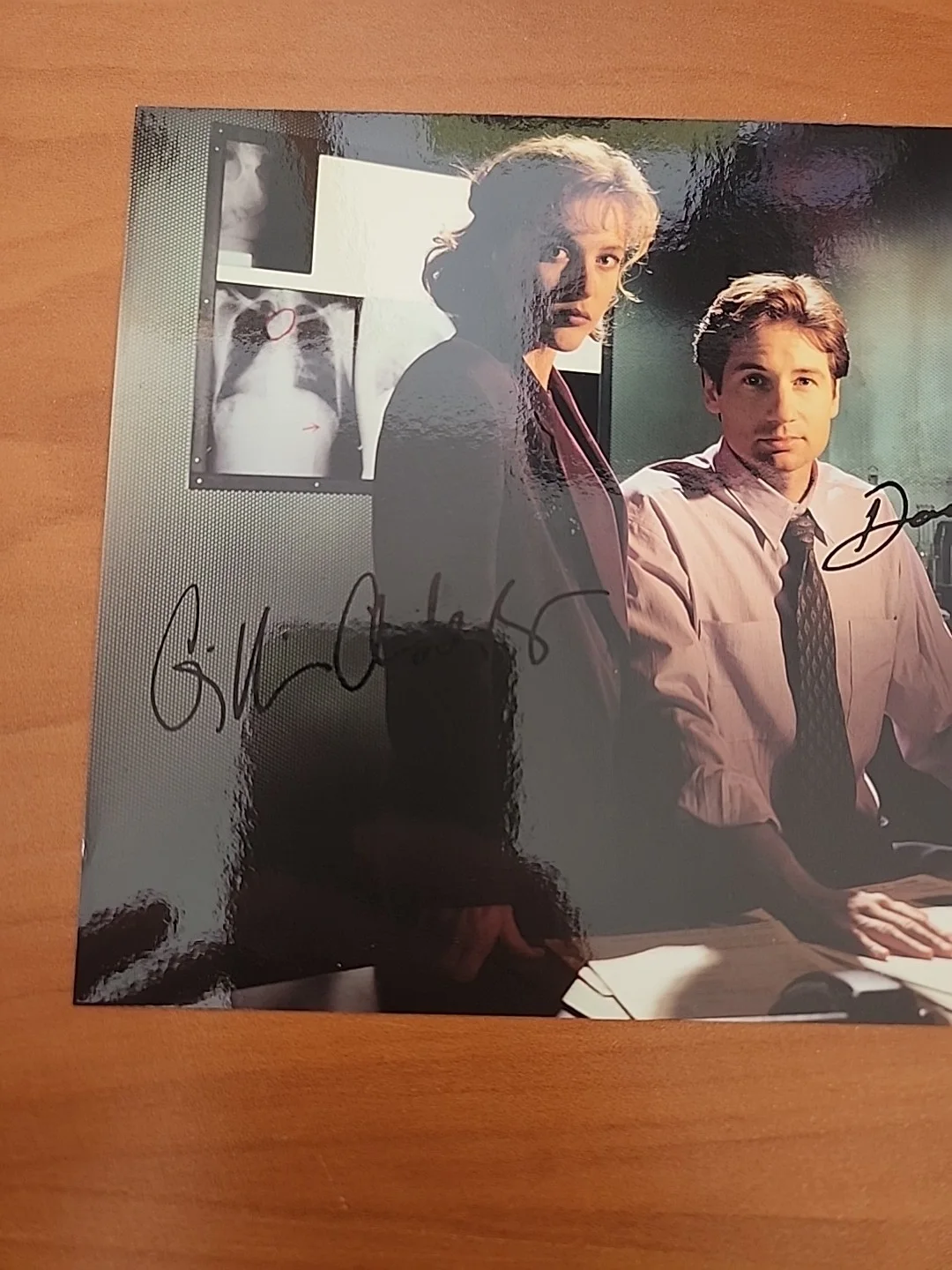 David Duchovny Gillian Anderson Autographed Photo Front And Back X-Files 7x5, image 4