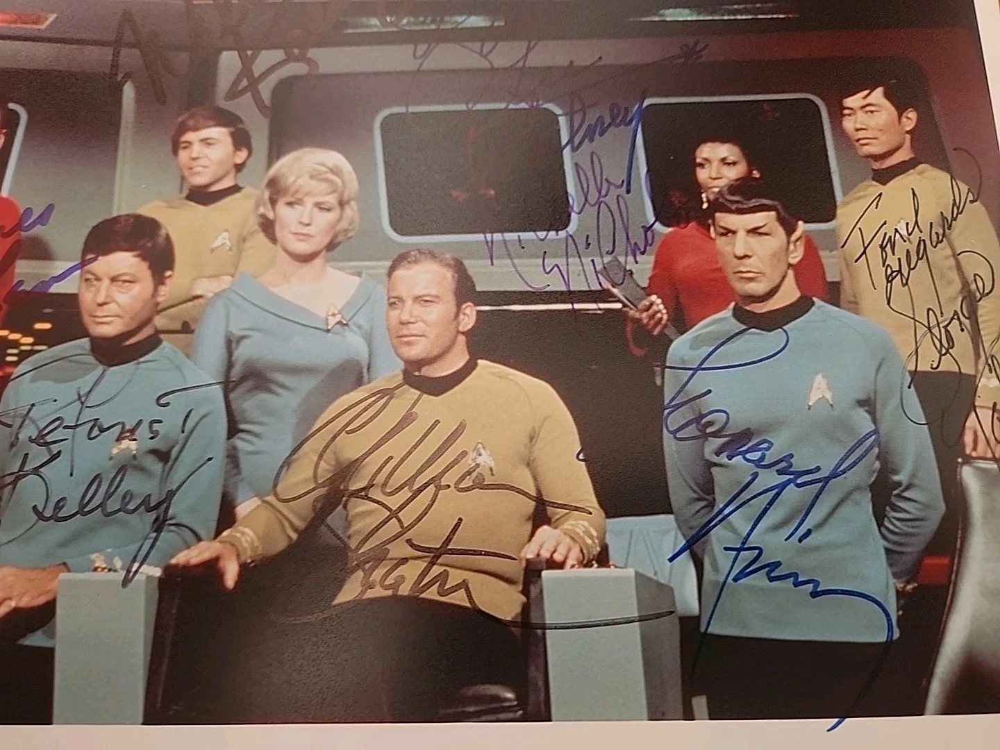STAR TREK CAST — 1966 STAR TREK TV CAST SIGNED PHOTO AUTOGRAPH ALL MEMBERS SIGNATURE 8X10, изображение 3