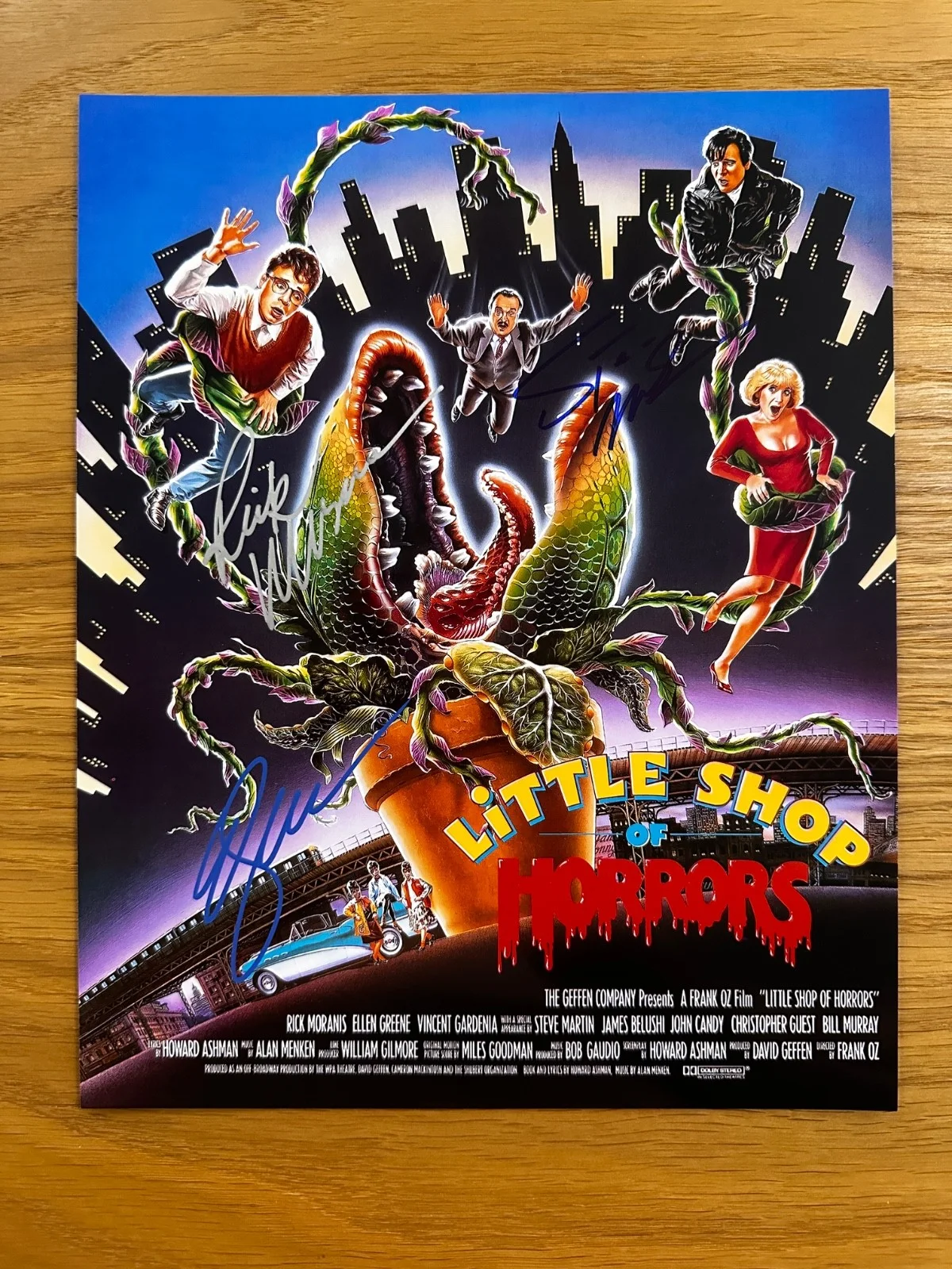 Ellen Greene, Steve Martin & Rick Moranis — Little shop of Horrors Signed Movie Photo