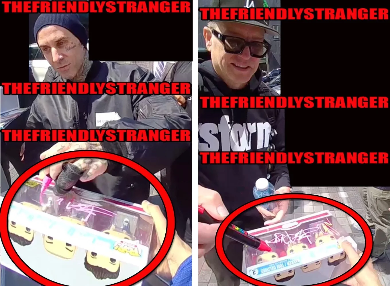 MARK HOPPUS, TRAVIS BARKER - BLINK 182 — MARK HOPPUS & TRAVIS BARKER signed "BLINK 182" HT EXCL FUNKO POP Exact Proof JSA, image 4
