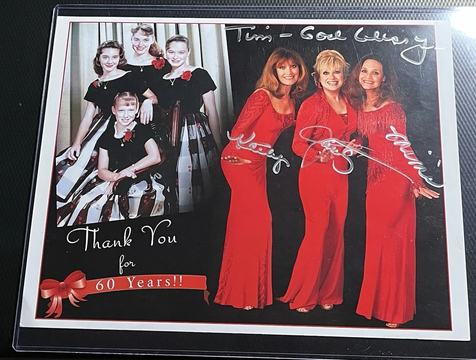 The Lennon Sisters aka Kathy, Janet & Mimi Lennon Signed 8.5x11 w/ COA Top Load, image 2