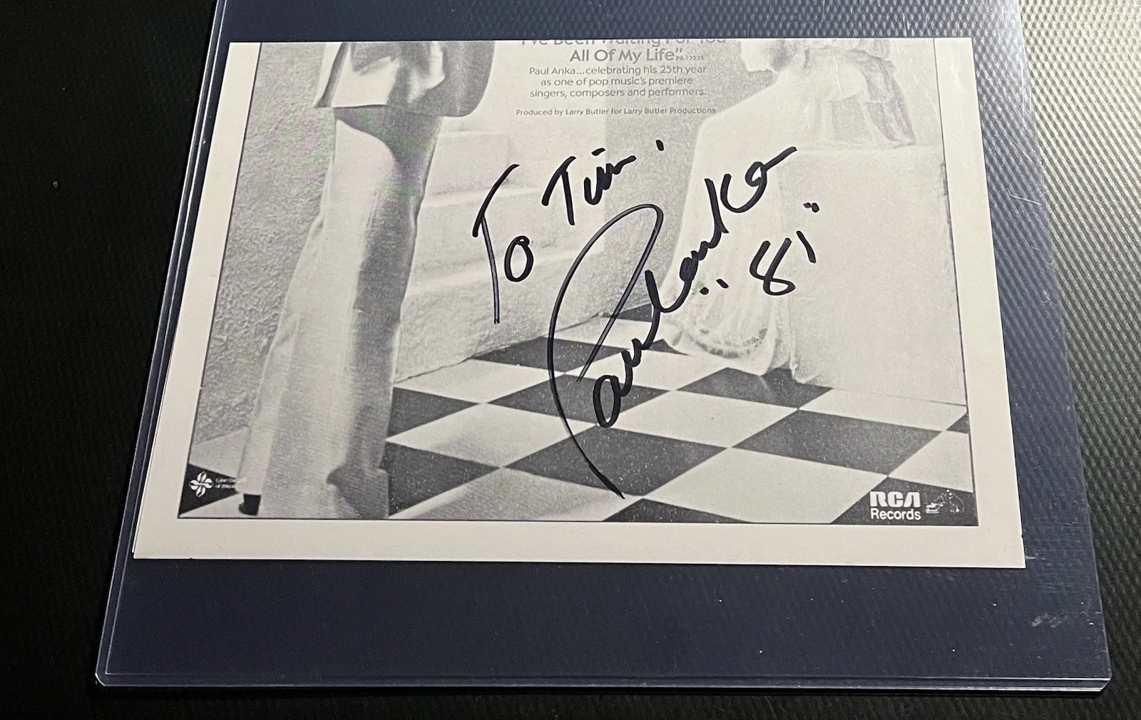 Paul Anka Legendary Canadian Singer Signed Both Sides of Love 9x11 Promo Sheet, изображение 3