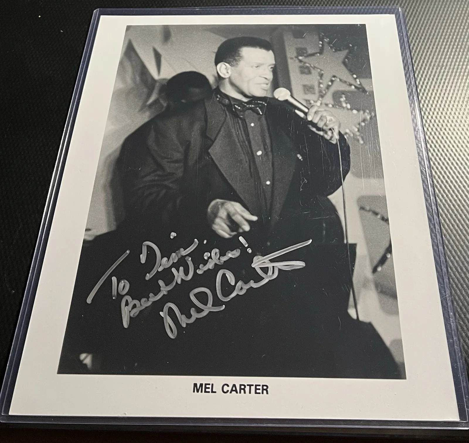 Mel Carter Country Singer Signed 8x10 B & W Photo w/ COA Top Loader, image 2
