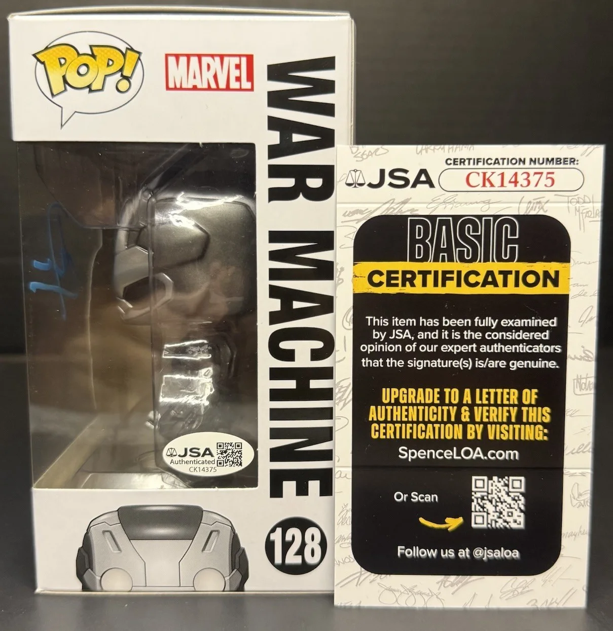 Don Cheadle — Don Cheadle Signed Funko Pop Autographed War Machine Figure Marvel JSA COA, image 2