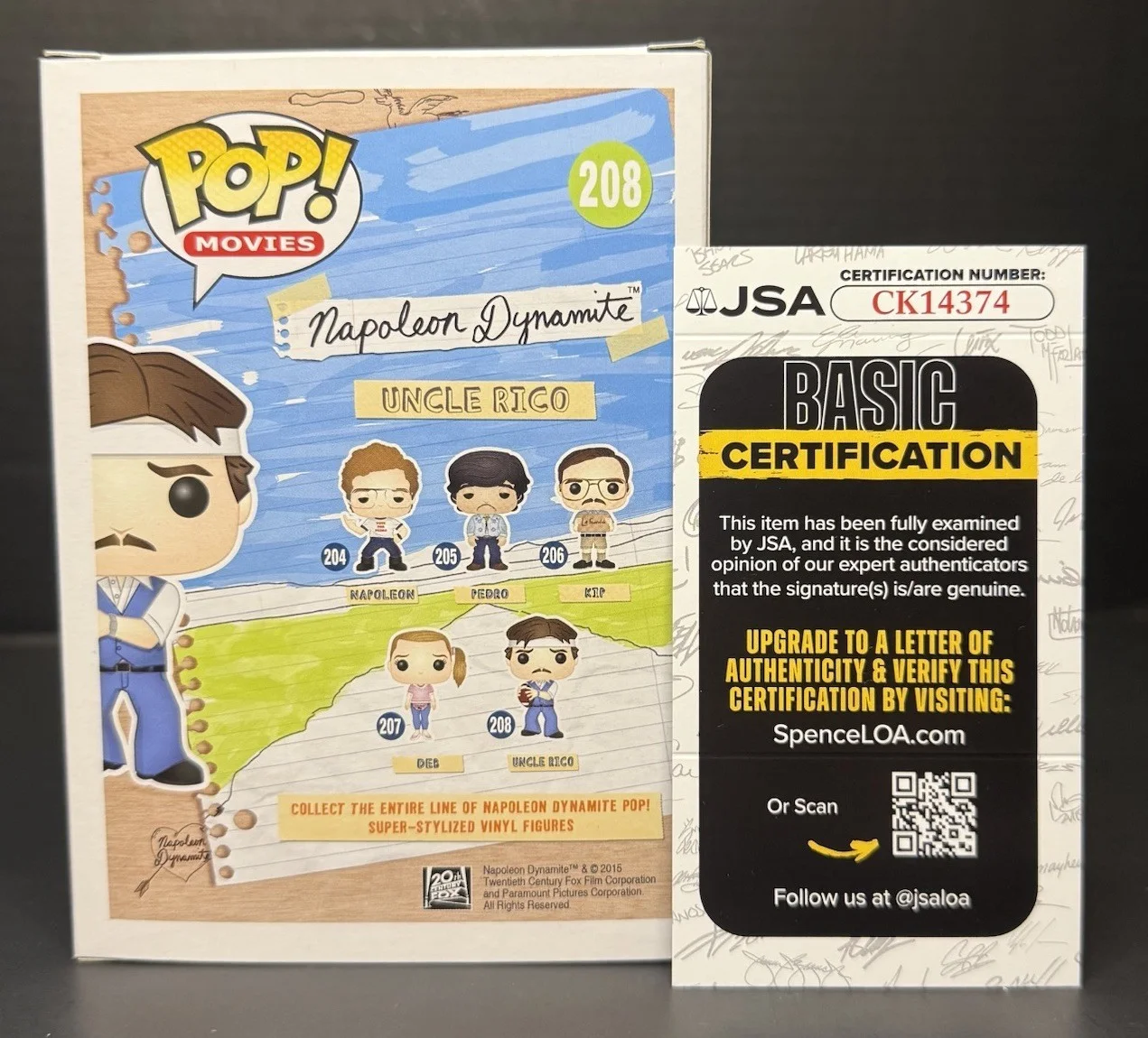Jon Gries — Jon Gries Signed Funko Pop Uncle Rico Autographed Napoleon Dynamite Jsa Coa, image 3