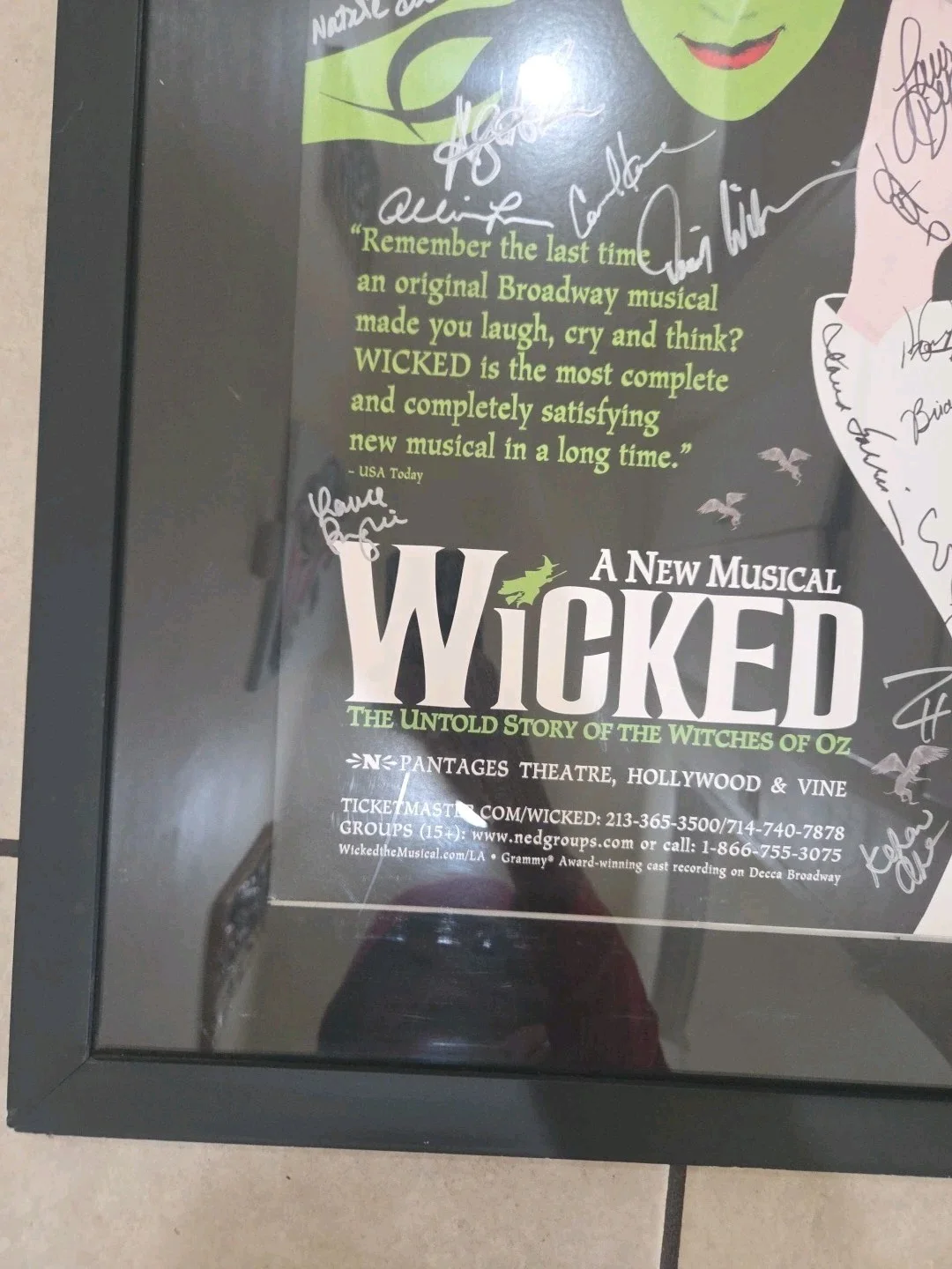 Wicked Los Angeles Pantages Cast Signed Poster - Framed - Megan Hilty & Eden..., изображение 4