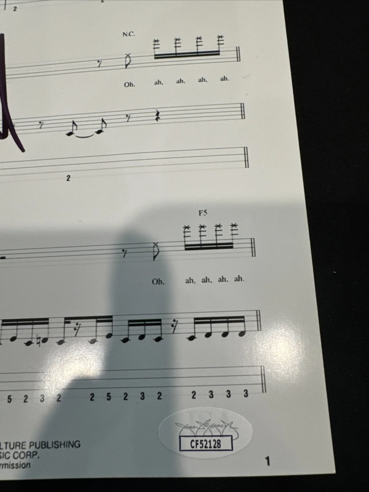 DAVID DRAIMAN DISTURBED SIGNED DOWN WITH THE SICKNESS SHEET MUSIC 8x10 PHOTO, изображение 2