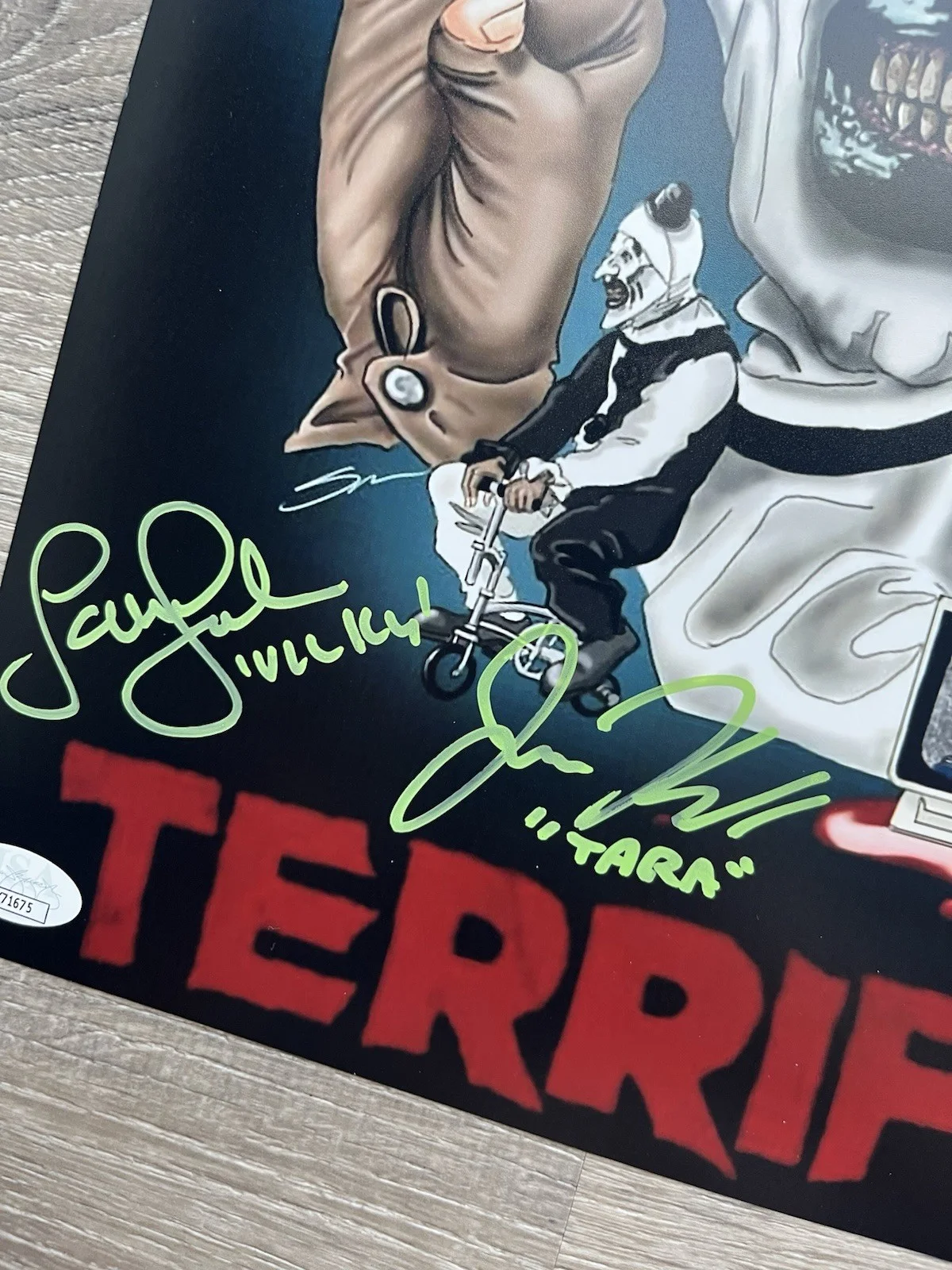 Samantha Scaffidi — Samantha Scaffidi Jenna Kanell Signed Terrifier 11x14 Photo JSA Art The Clown, изображение 4