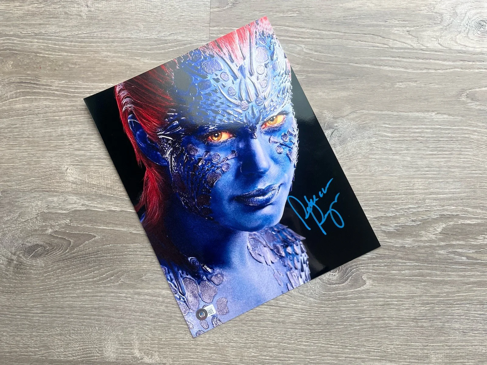 Rebecca Romijn — Rebecca Romijn Signed Mystique Metallic 11x14 Photo Beckett COA X-Men Marvel, изображение 3
