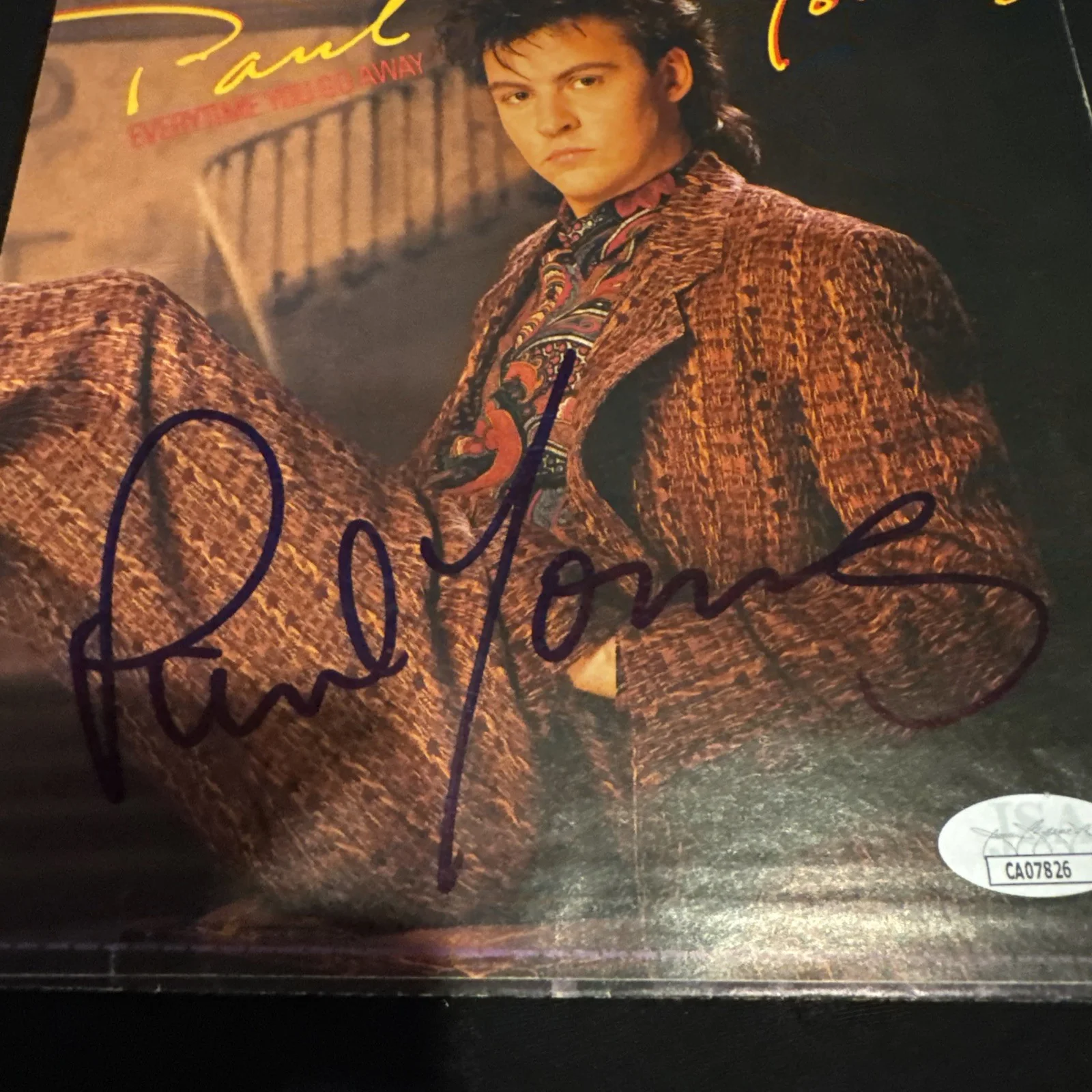 Paul Young REAL hand SIGNED 45 Cover Everytime You Go Away Autographed JSA COA, изображение 3