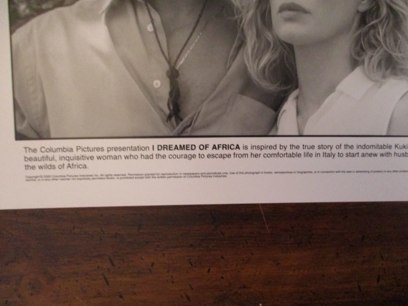 Vincent Perez/Kim Basinger(I DREAMED OF AFRICA)2000 10x8 Black/White Press Photo, изображение 2