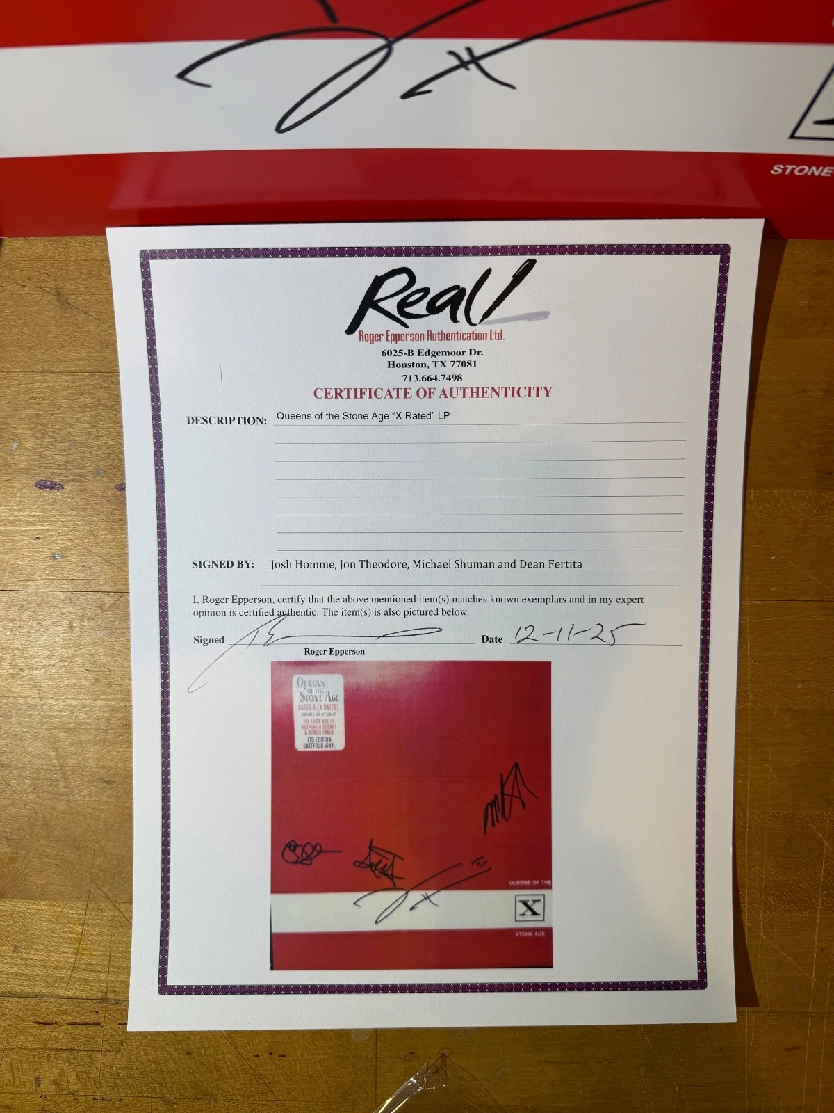 Rare Autographed Queens of the Stone Age Rated X Vinyl - REAL COA, изображение 3