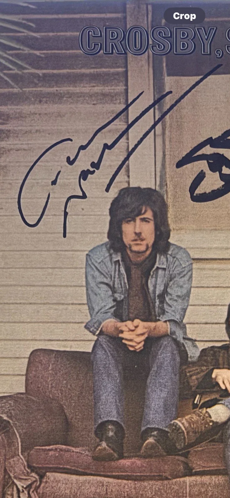Crosby stills Nash Vinyl Album Record signed By Graham Nash Stephen Stills, image 3