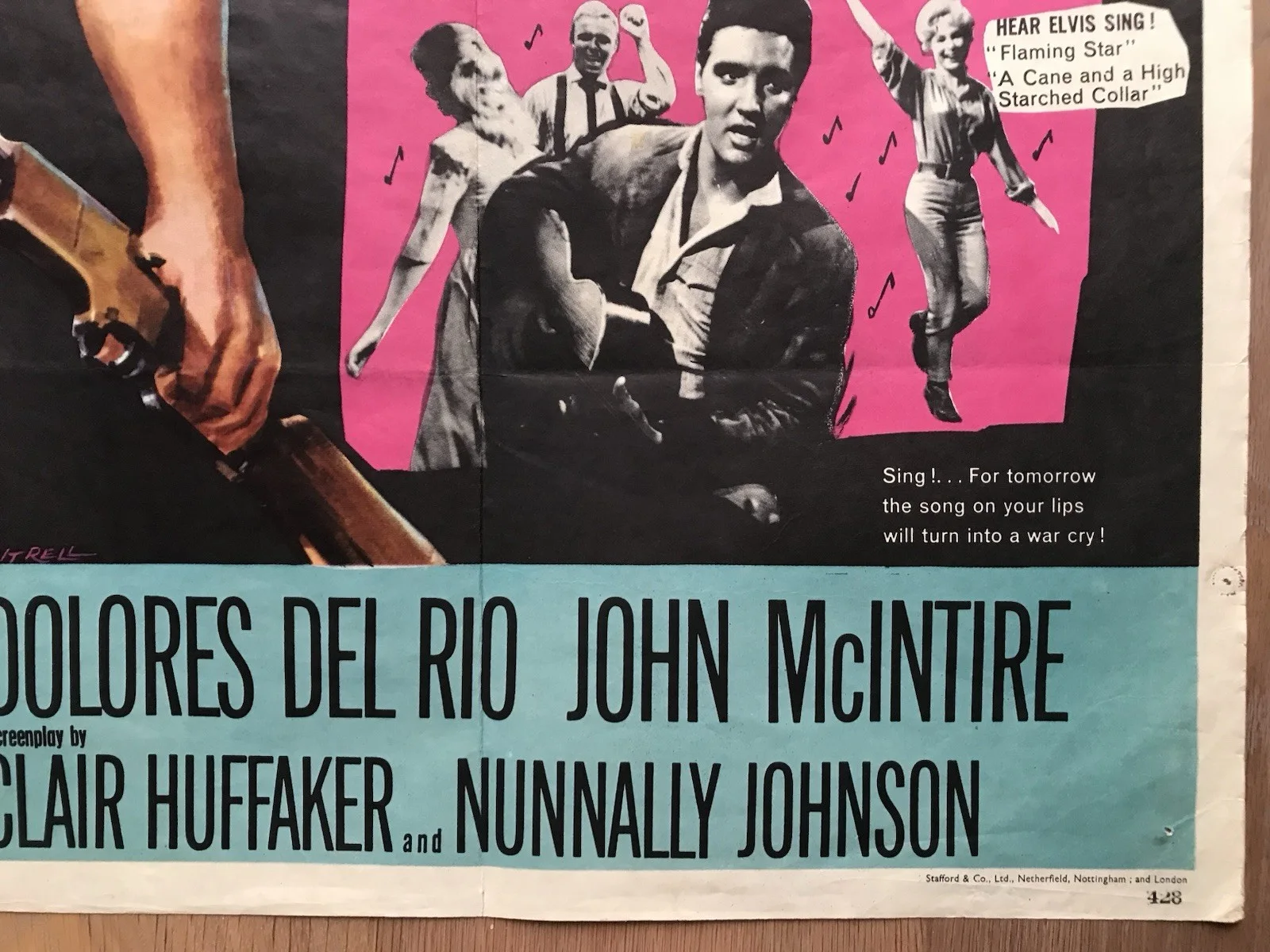 Flaming Star (1960), Original UK Quad Movie Poster, ELVIS, изображение 4