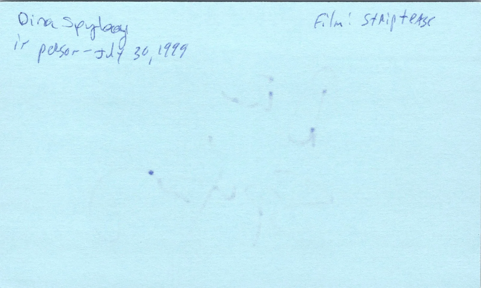 Dina Spybey — Dina Spybey Signed 3x5 Index Card Six Feet Under Autographed, image 2