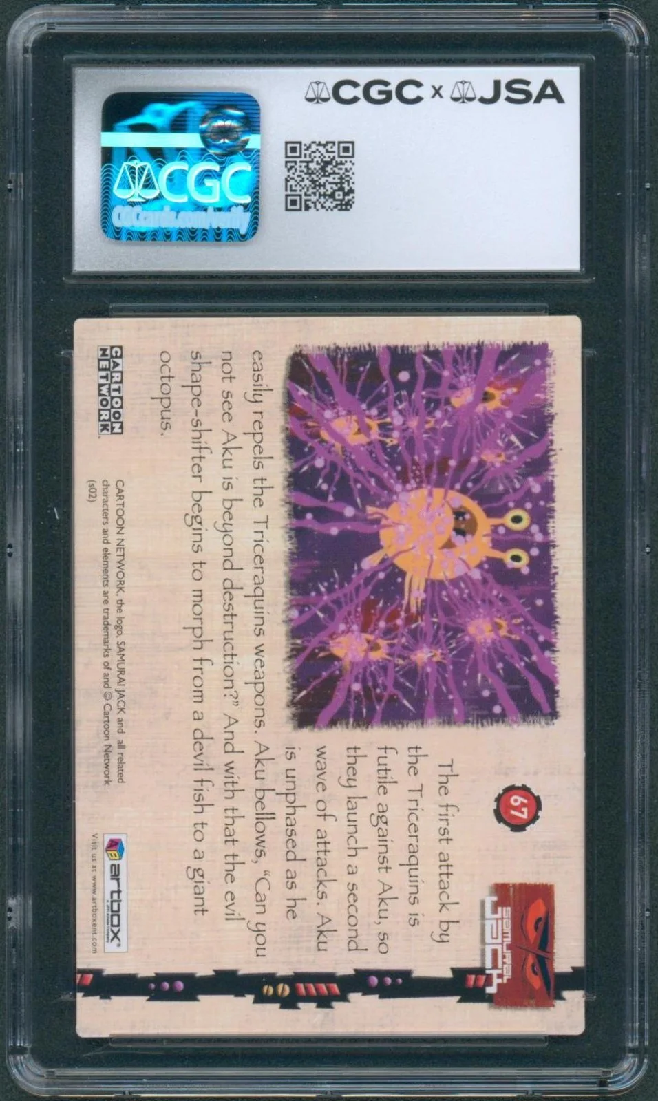 Greg Baldwin — Greg Baldwin Signed Card Samurai Jack Aku Autograph Mint+ 9.5 CGC x JSA SLAB, image 2