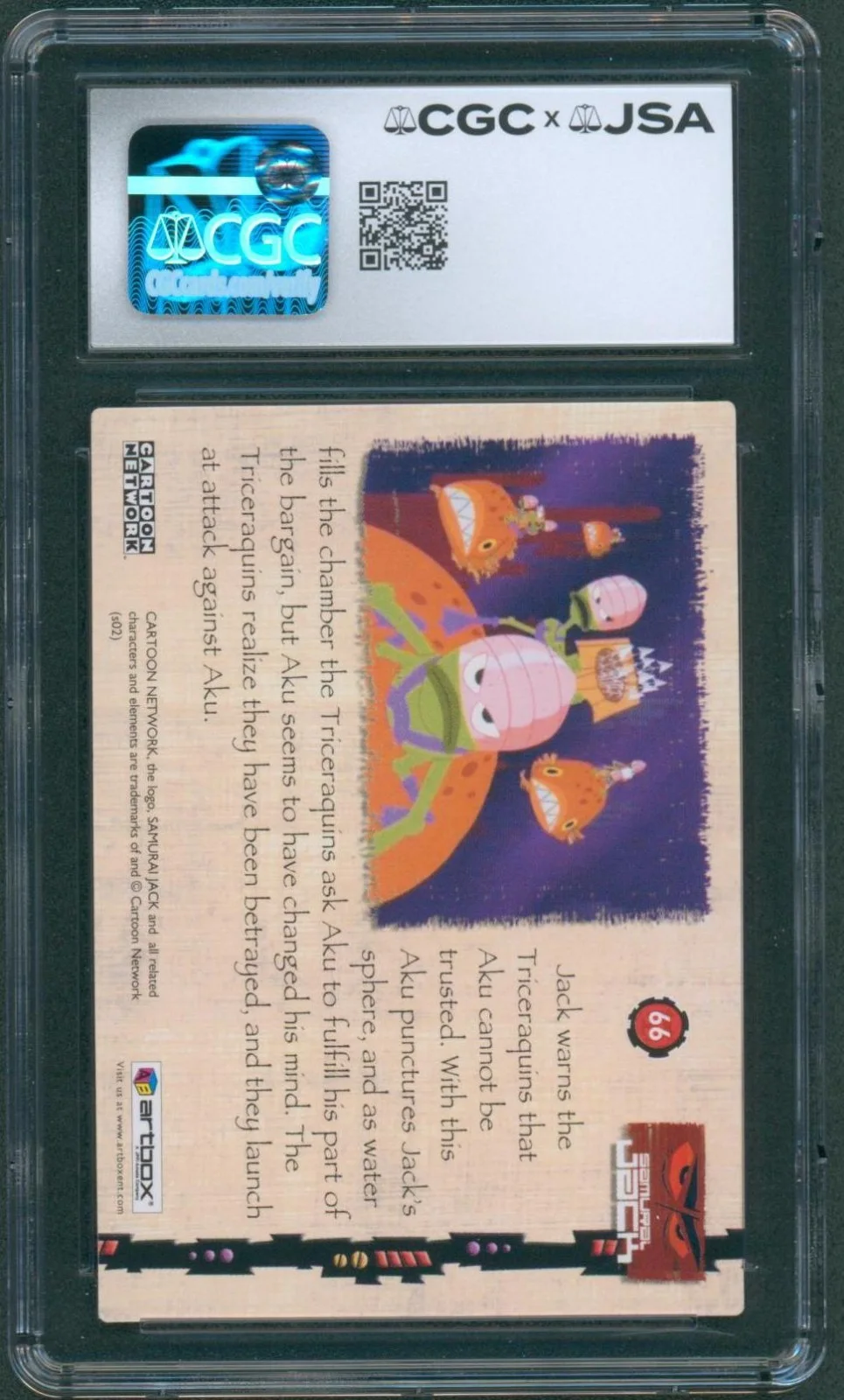 Greg Baldwin — Greg Baldwin Signed Card Samurai Jack Aku Autograph Gem Mint 10 CGC x JSA SLAB, image 2