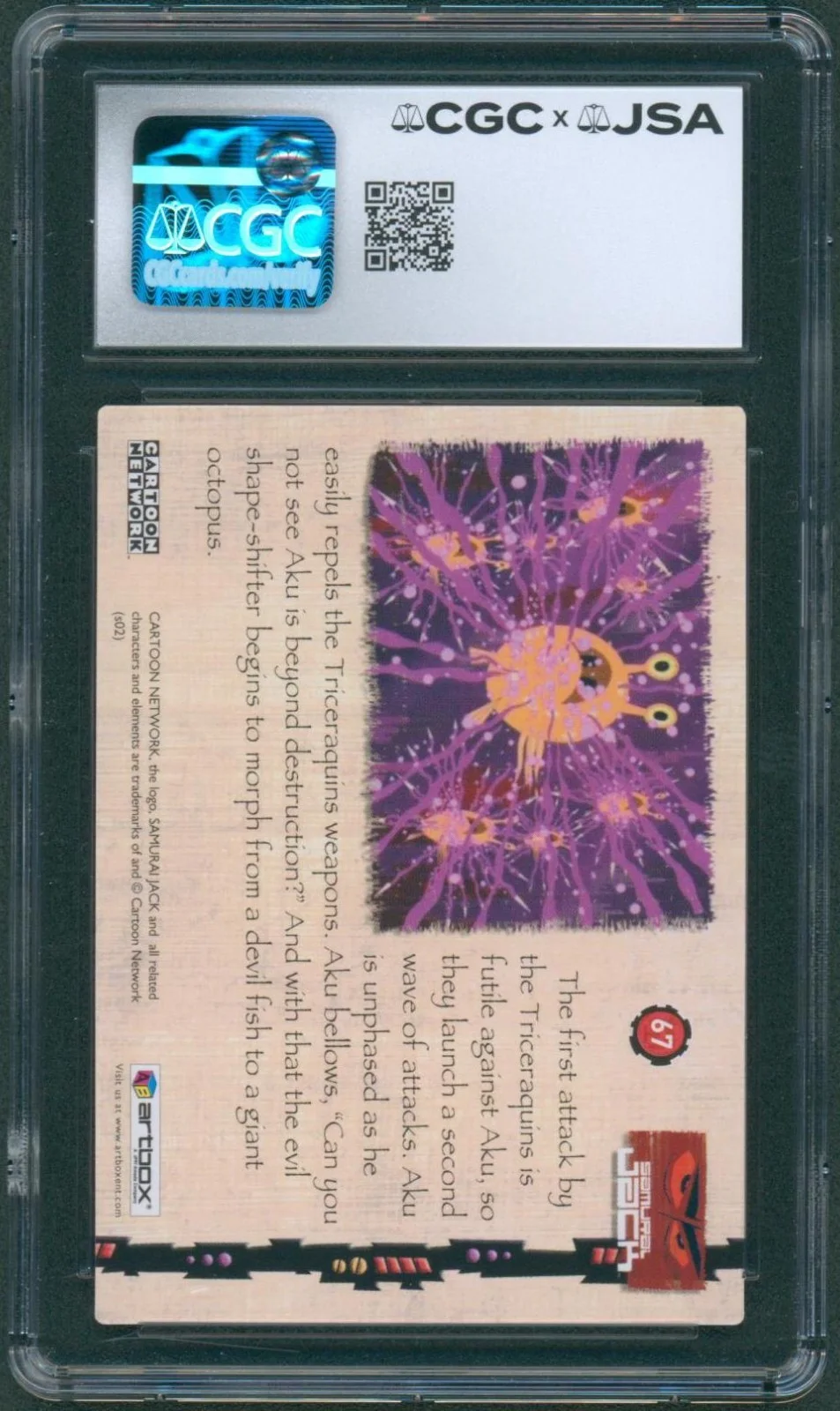 Greg Baldwin — Greg Baldwin Signed Card Samurai Jack Aku Autograph Gem Mint 10 CGC x JSA SLAB, image 2