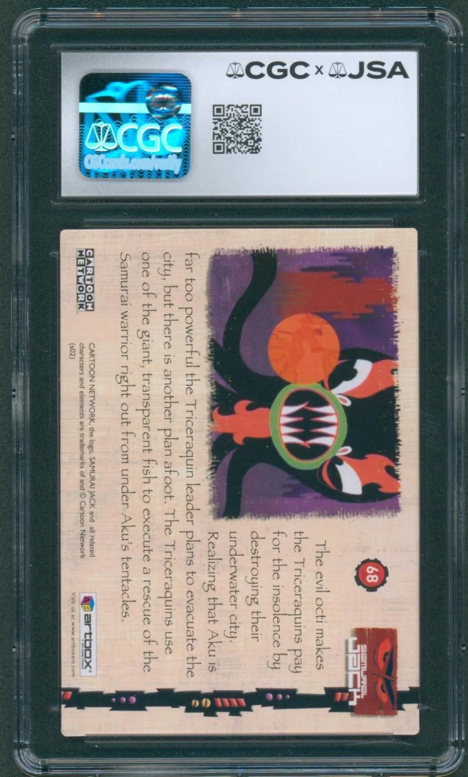 Greg Baldwin — Greg Baldwin Signed Card Samurai Jack Aku Autograph Gem Mint 10 CGC x JSA SLAB, image 2