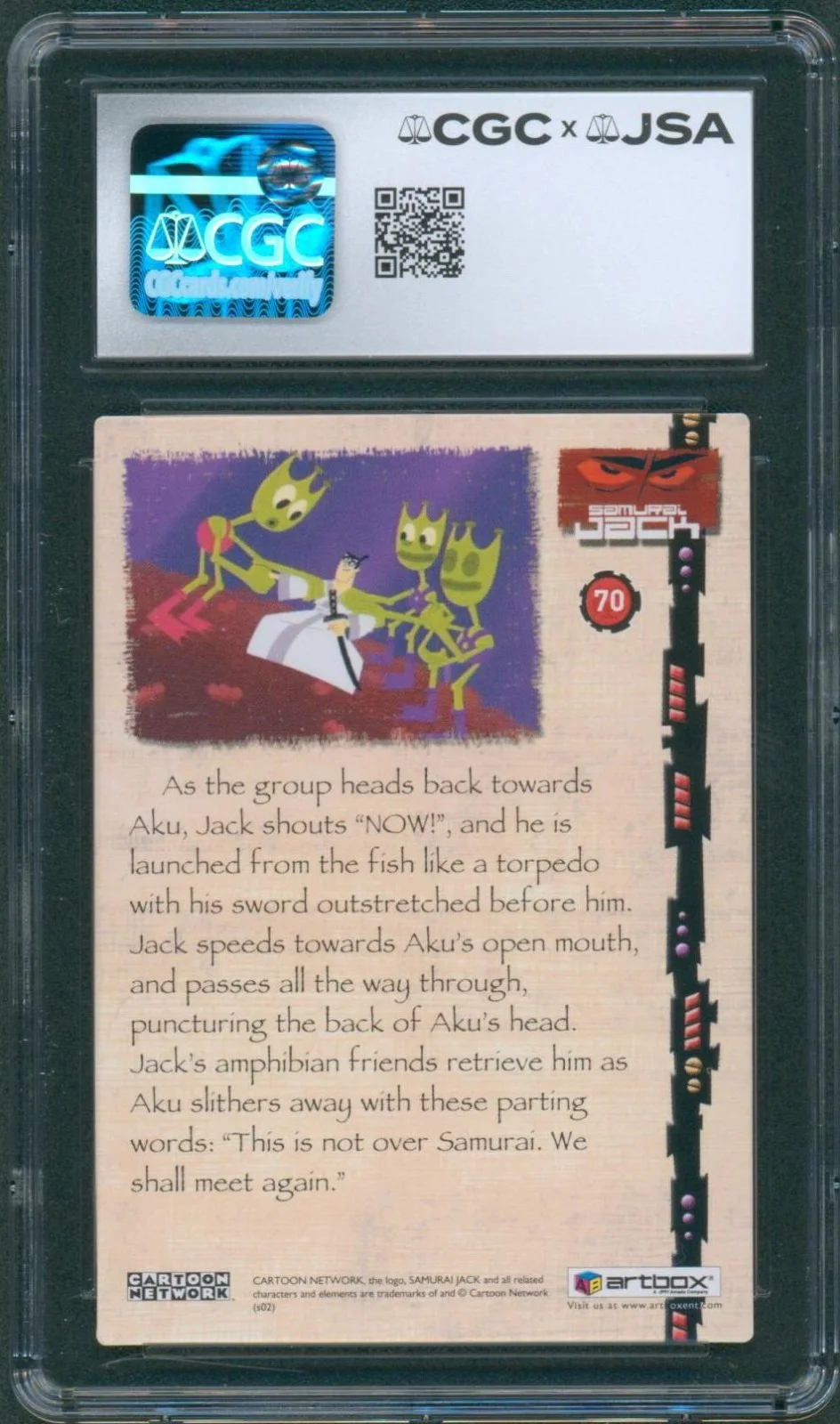 Greg Baldwin — Greg Baldwin Signed Card Samurai Jack Aku Autograph Gem Mint 10 CGC x JSA SLAB, image 2