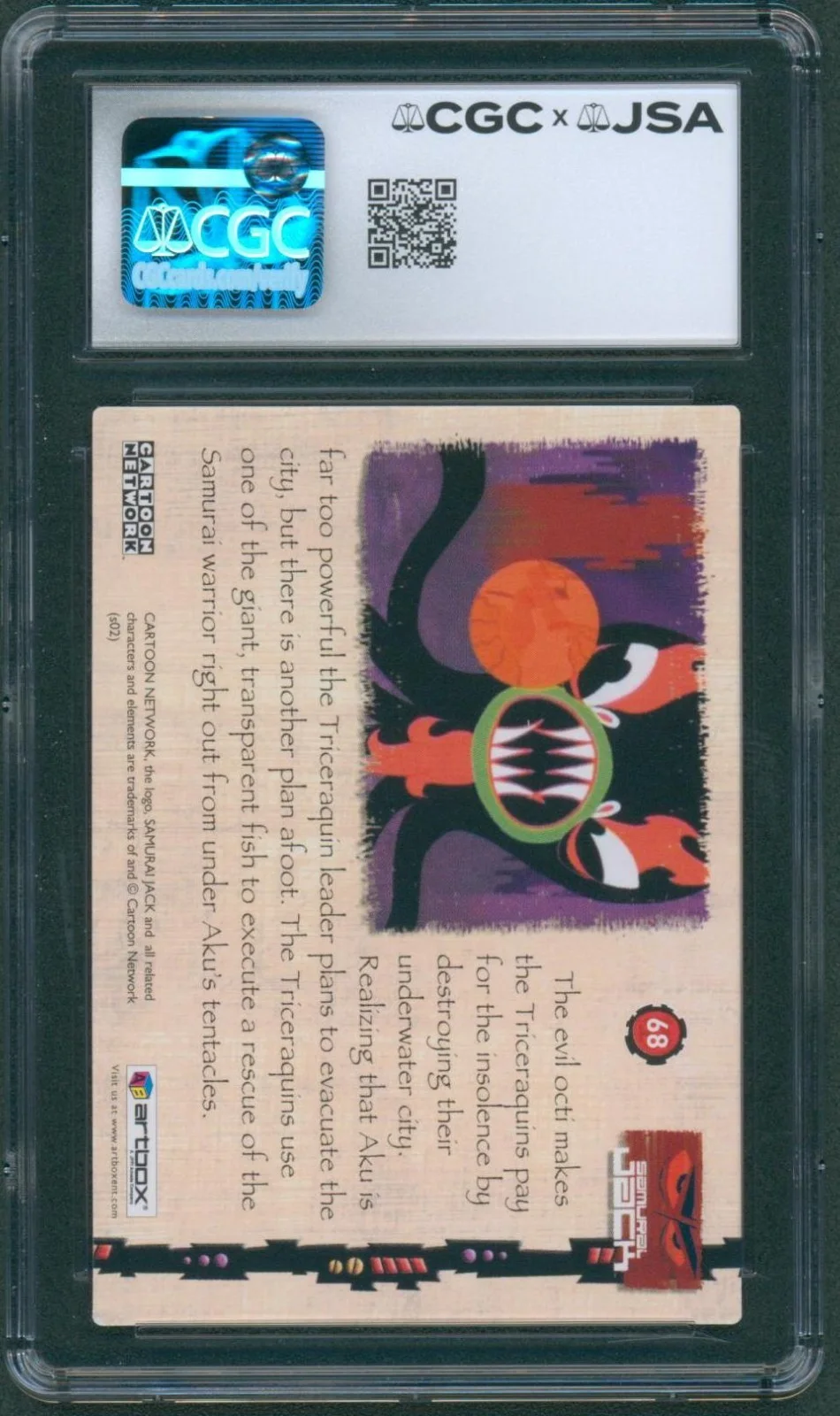 Greg Baldwin — Greg Baldwin Signed Card Samurai Jack Aku Autograph Gem Mint 10 CGC x JSA SLAB, image 2