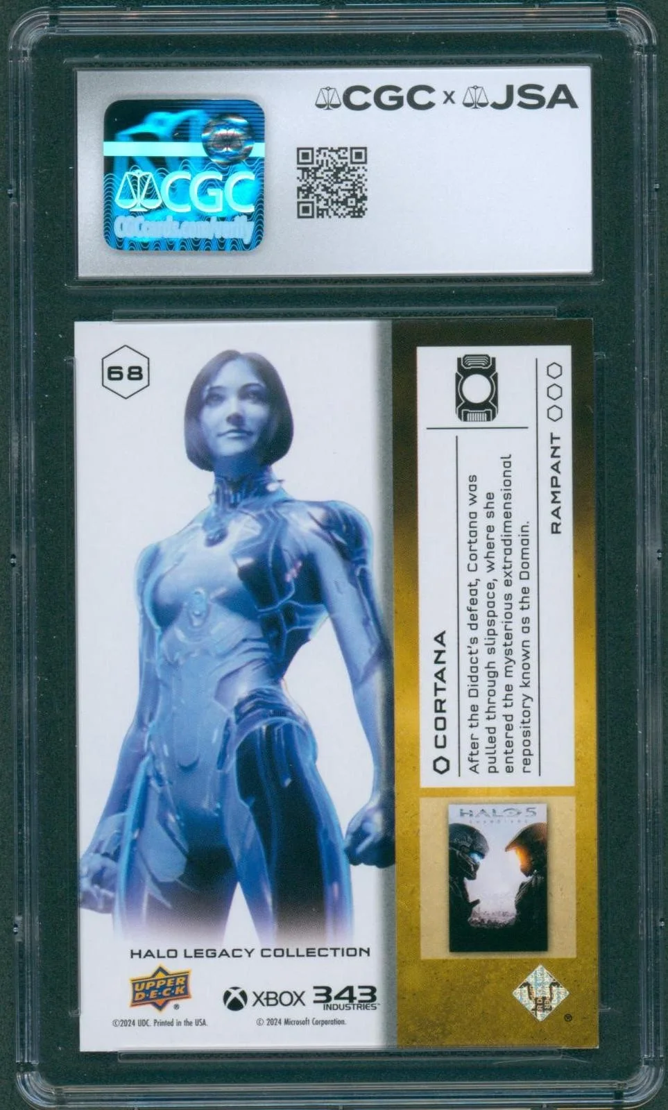 Jen Taylor — Jen Taylor Signed Card Halo Legacy Cortana Rampant Gem Mint 10 CGC x JSA SLAB, изображение 2