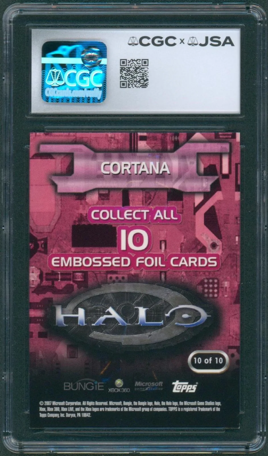 Jen Taylor — Jen Taylor Signed Card Halo Cortana Auto Foil Topps 2007 Mint 9 CGC x JSA SLAB, изображение 2