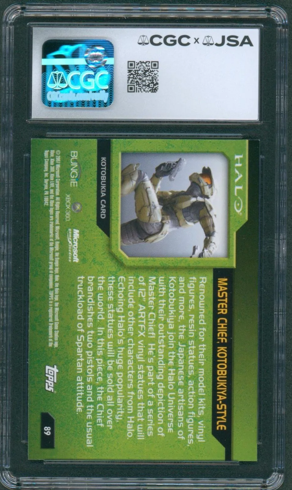 Steve Downes — Steve Downes Signed Card Halo Master Chief Auto Topps 2007 Mint 9 CGC x JSA SLAB, изображение 2