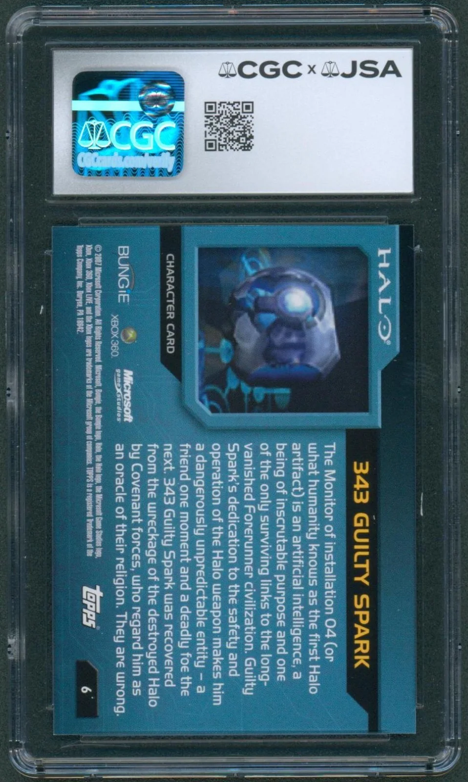 Tim Dadabo — Tim Dadabo Signed Card Halo Guilty Spark Topps 2007 Gem Mint 10 CGC x JSA SLAB, изображение 2